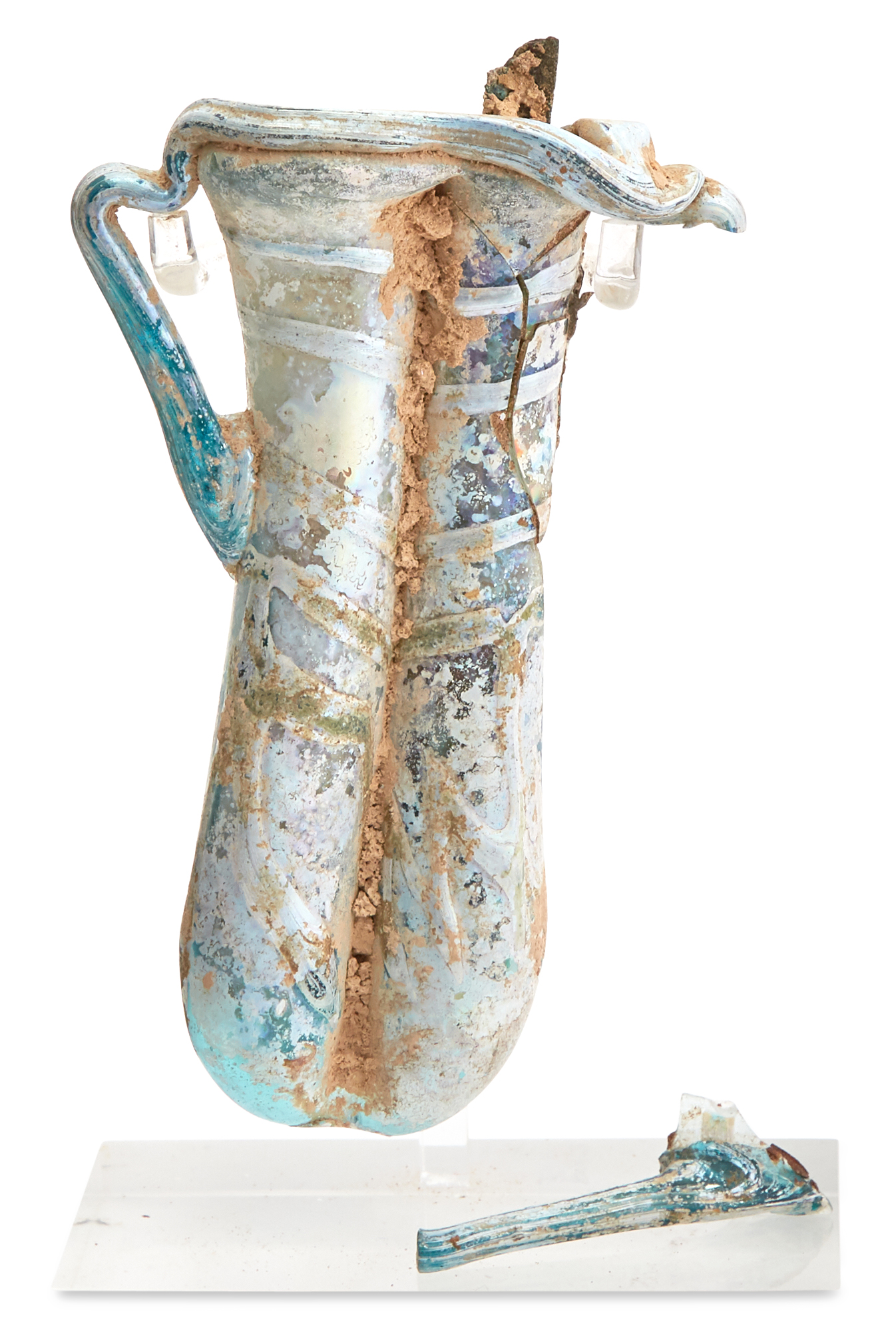 Lot image - Roman Green Glass Double Unguentarium