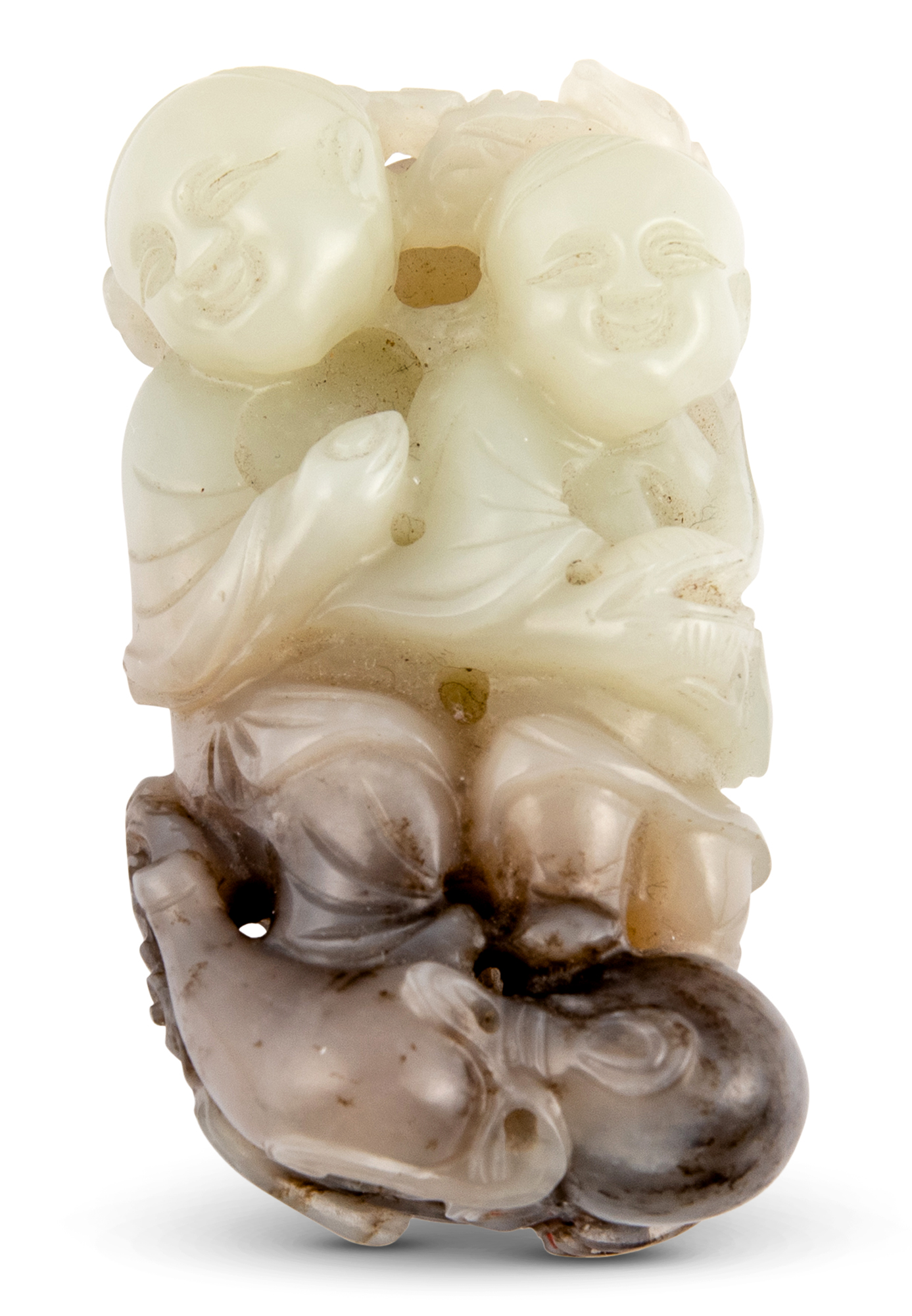 Lot image - A Chinese Jade Boys Carving