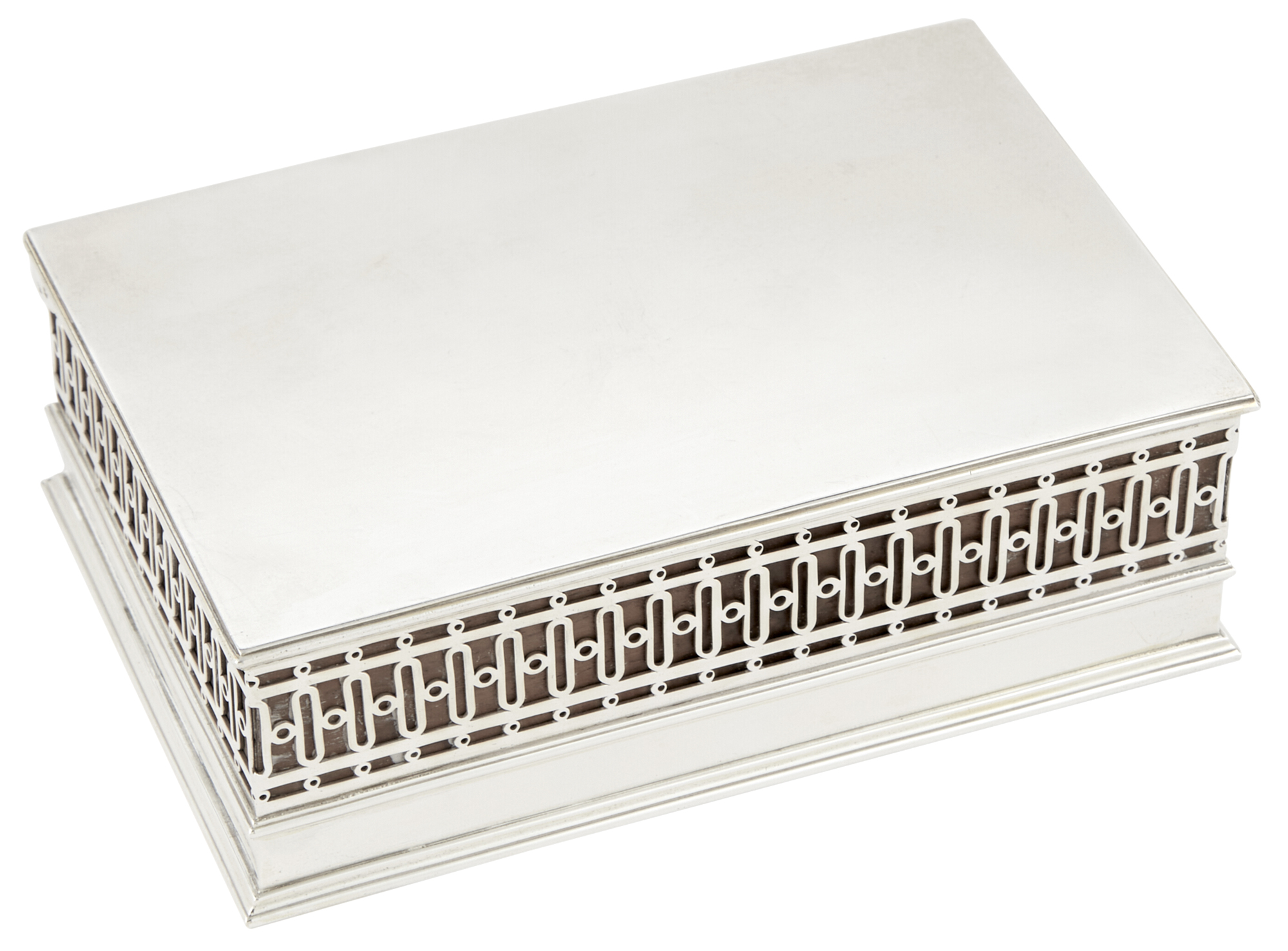 Lot image - French Sterling Silver Table Cigar Box