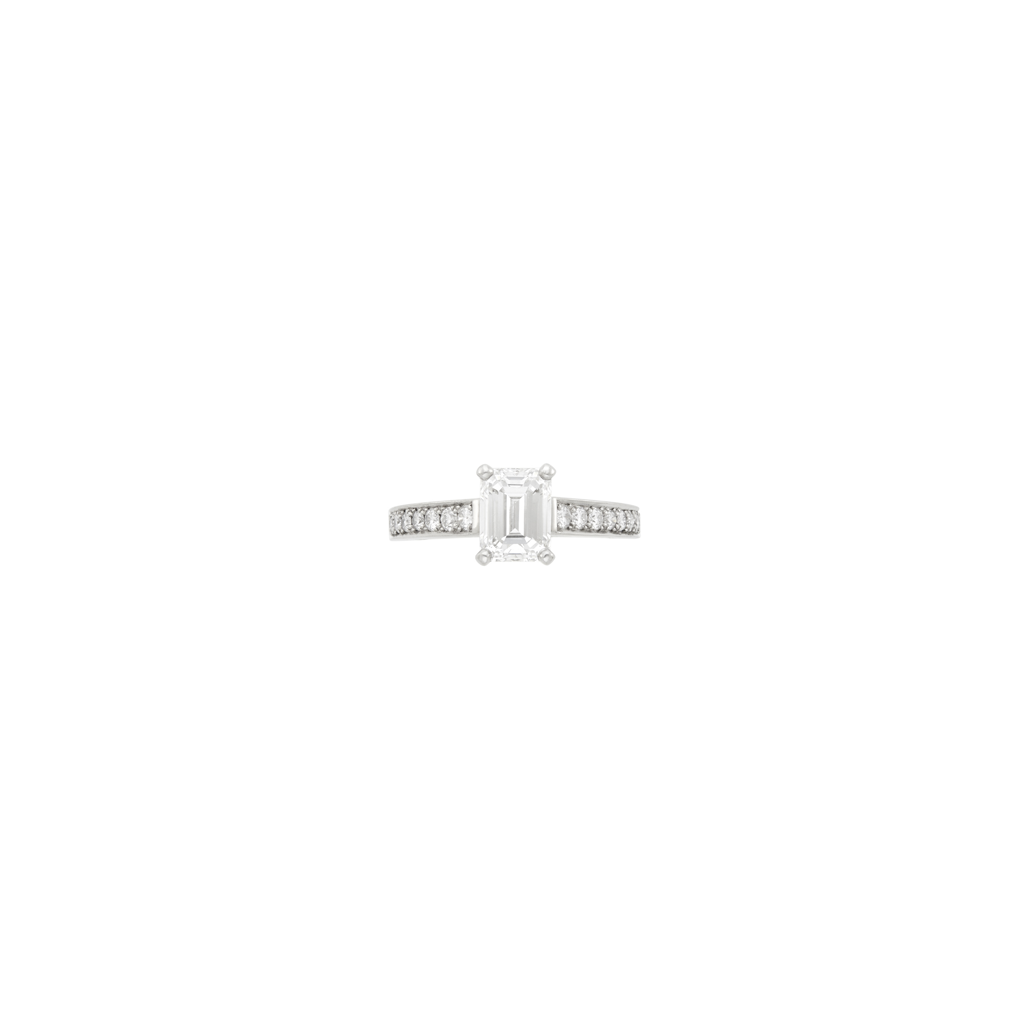 Lot image - Cartier Platinum and Diamond Ring