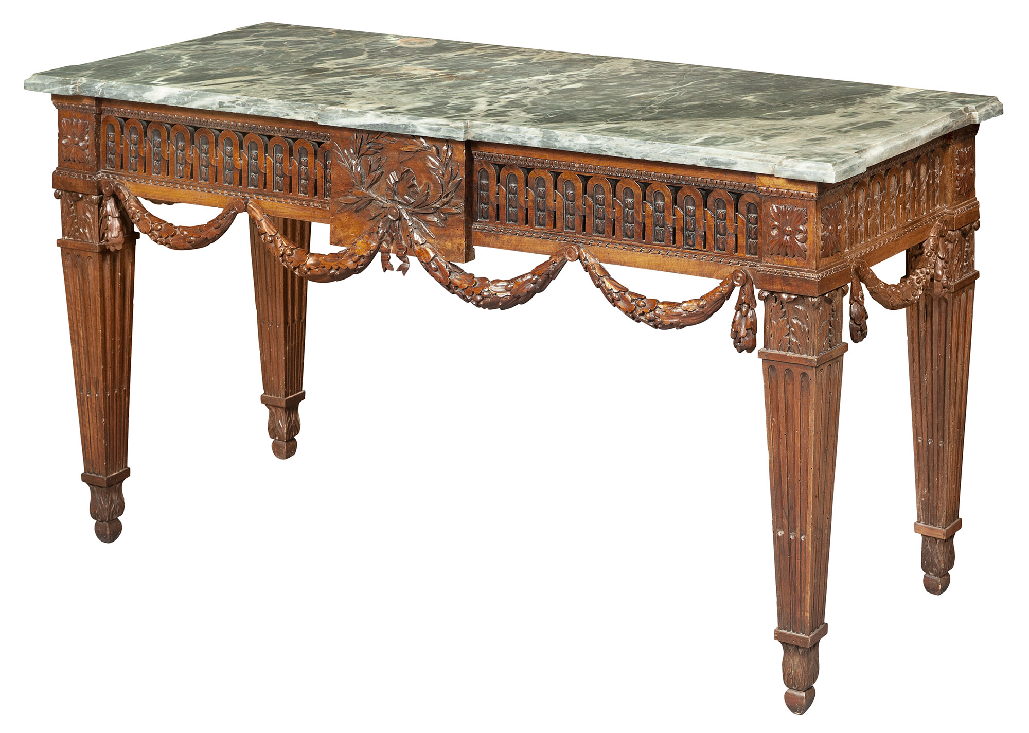 Lot image - Continental Neoclassical Walnut Pier Table