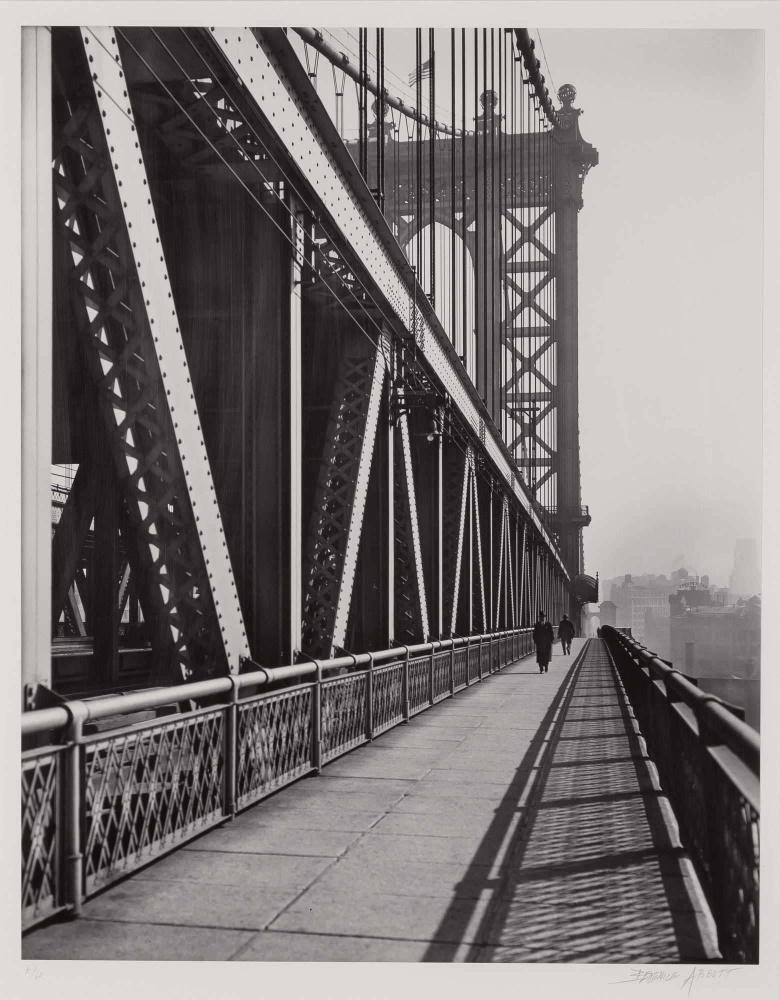 Lot image - ABBOTT, BERENICE (1898-1991)  Manhattan Bridge, walkway,