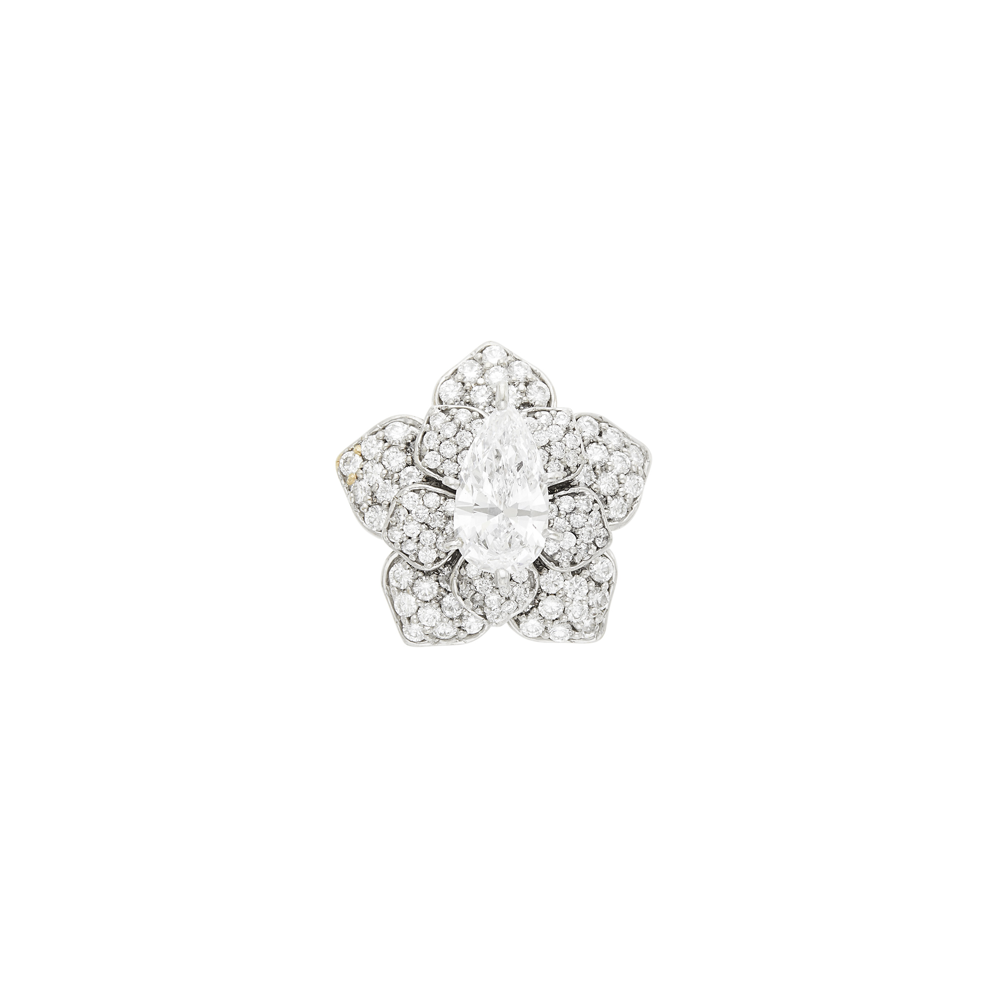 Lot image - White Gold and Diamond Flower Ring