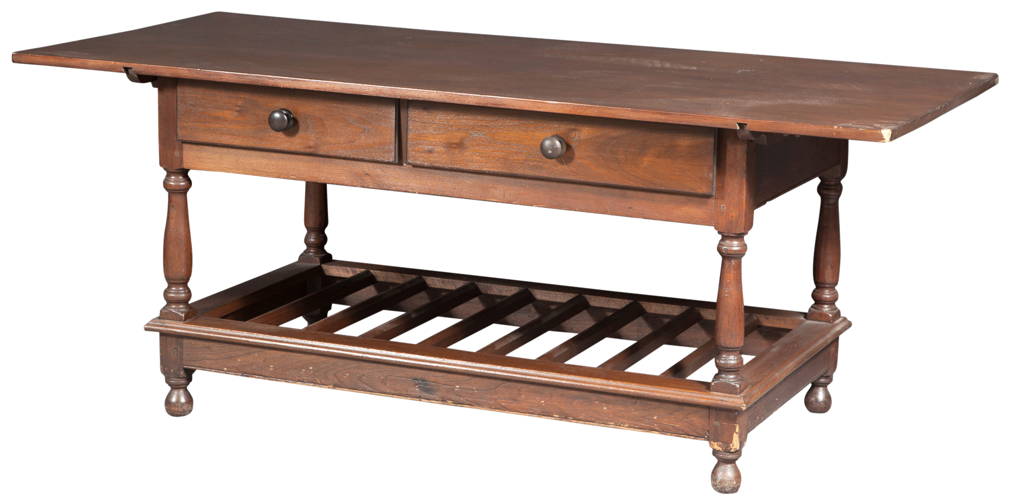 Lot image - William and Mary Style Stained Wood Library Table