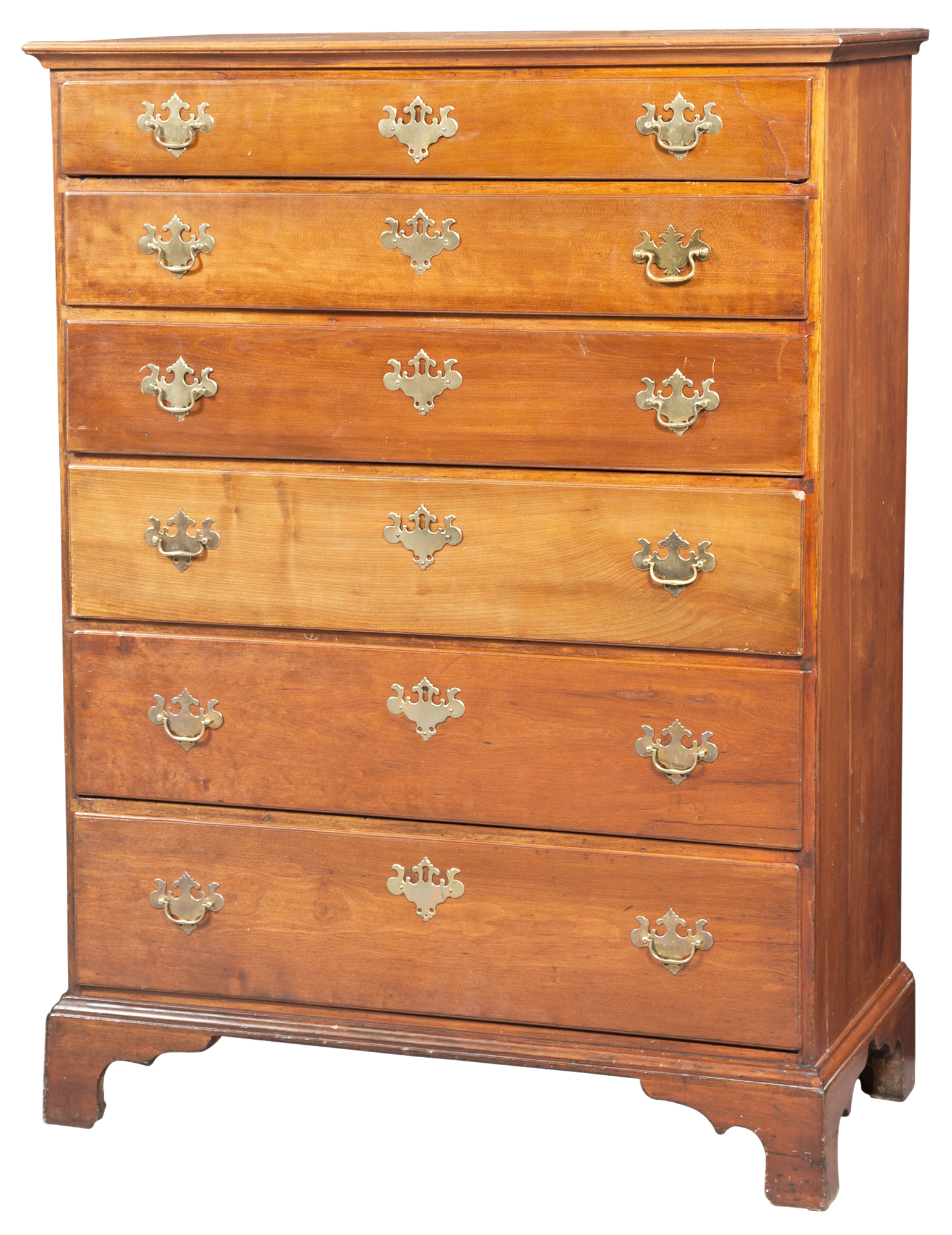 Lot image - Chippendale Cherry Chest of Drawers
