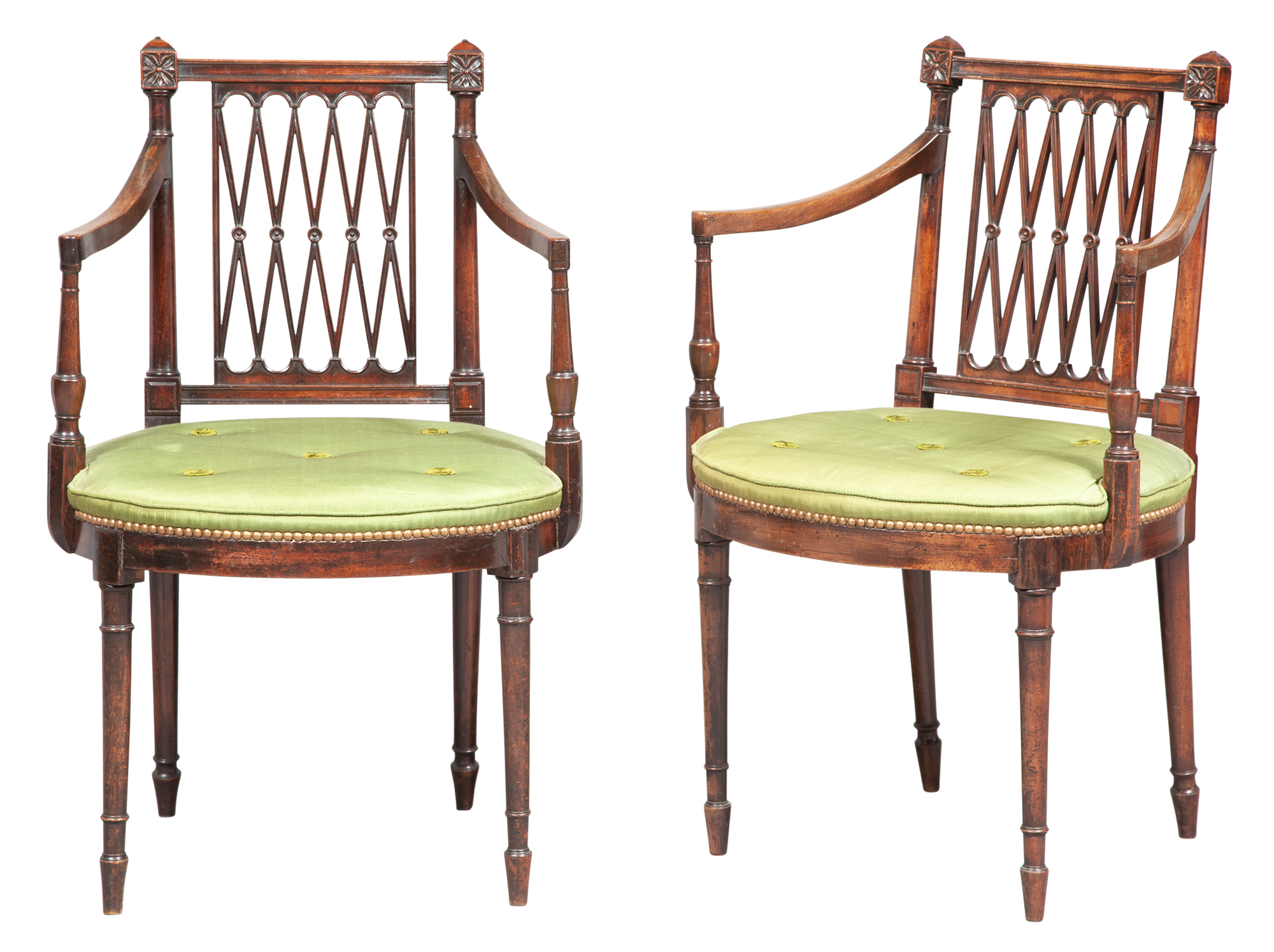 Lot image - Pair of George III Beechwood Armchairs