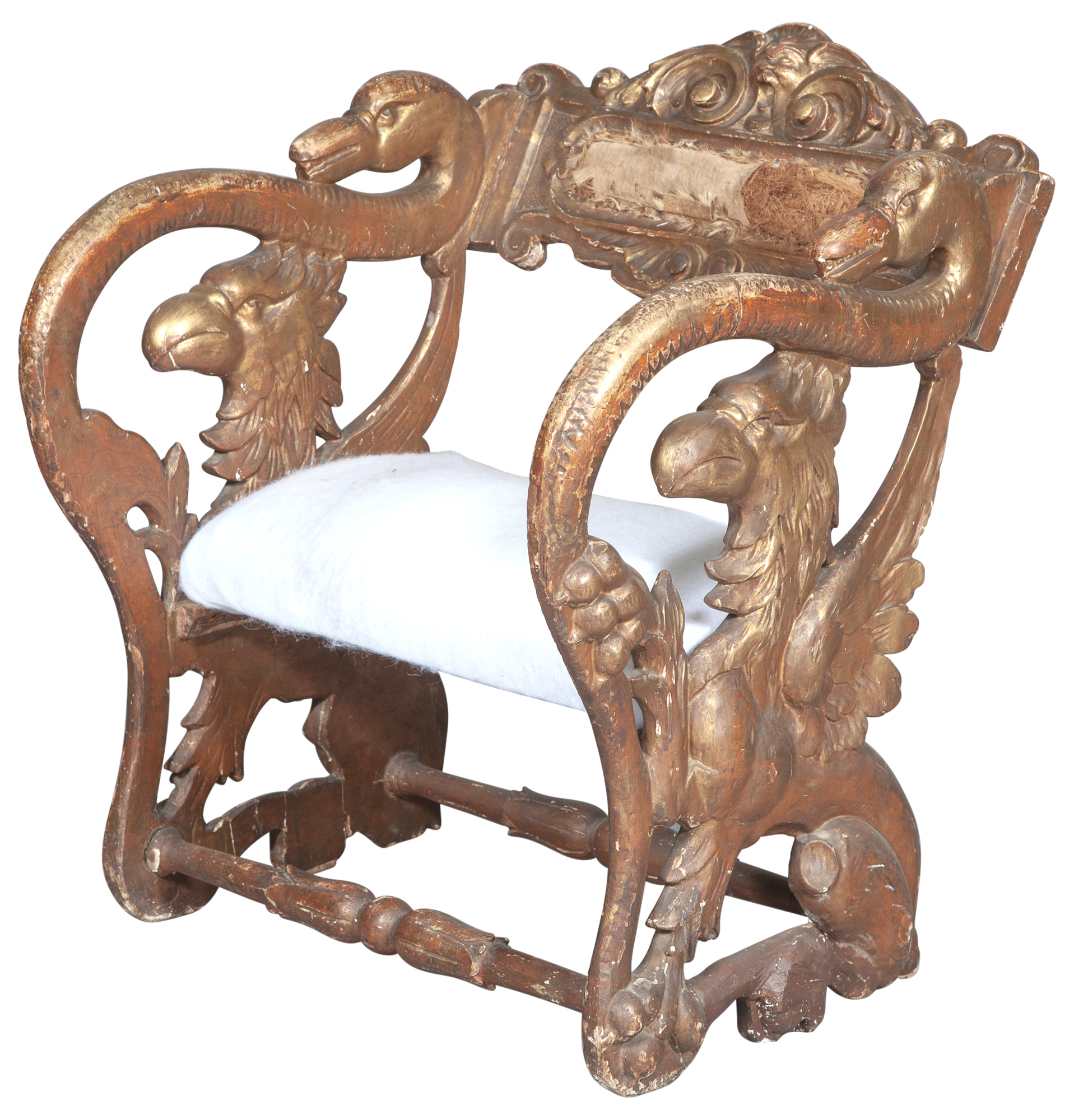 Lot image - Italian Renaissance Style Giltwood Armchair
