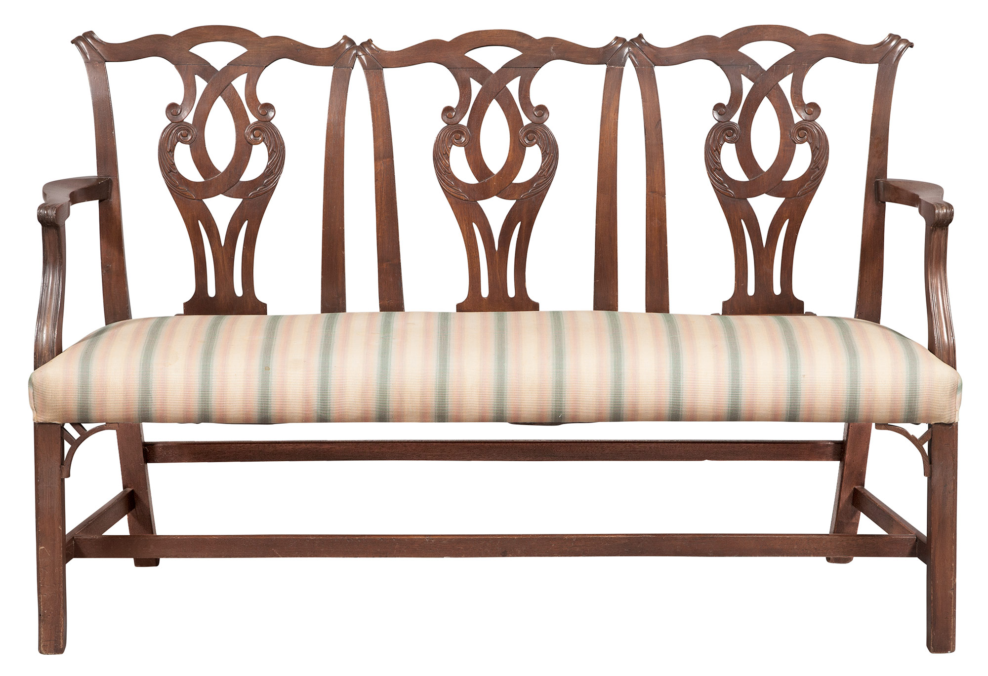 Lot image - George III Style Mahogany Triple Chair Back Settee