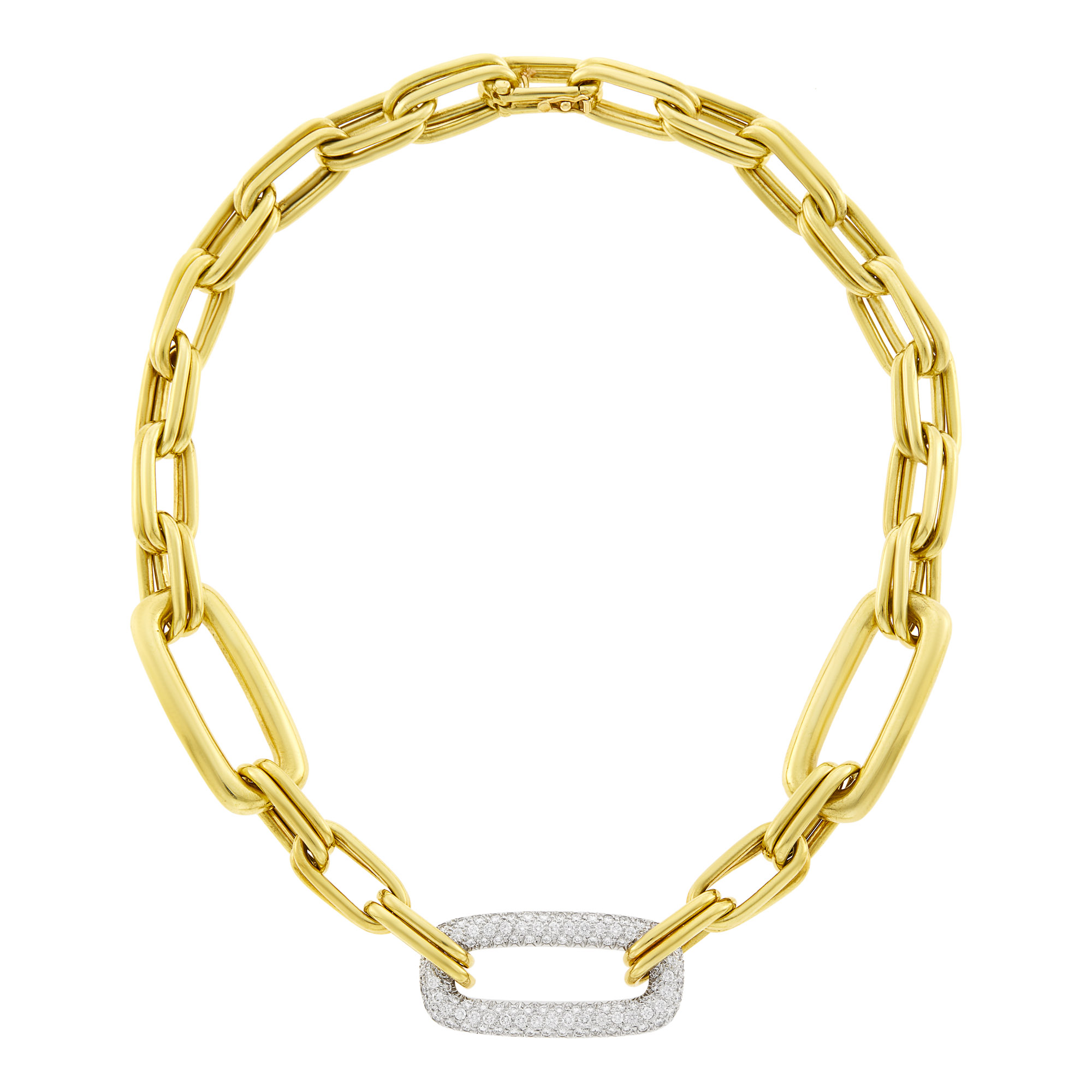 Lot image - Marlene Stowe Gold, Platinum and Diamond Link Necklace