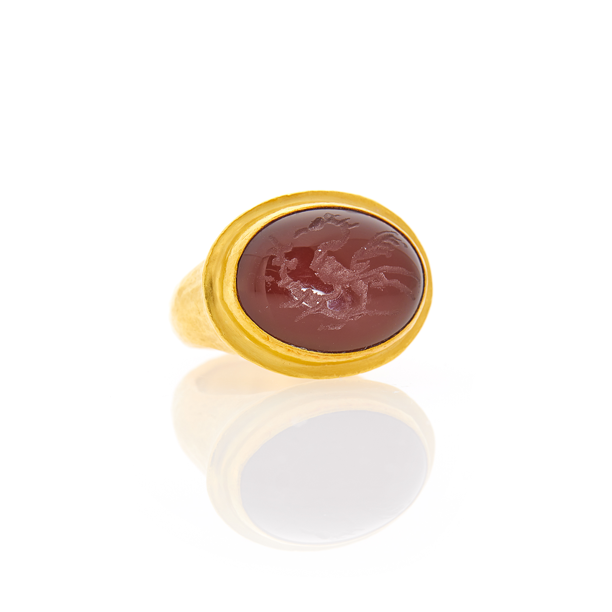 Lot image - Yosi Harari High Karat Gold and Carnelian Intaglio Ring
