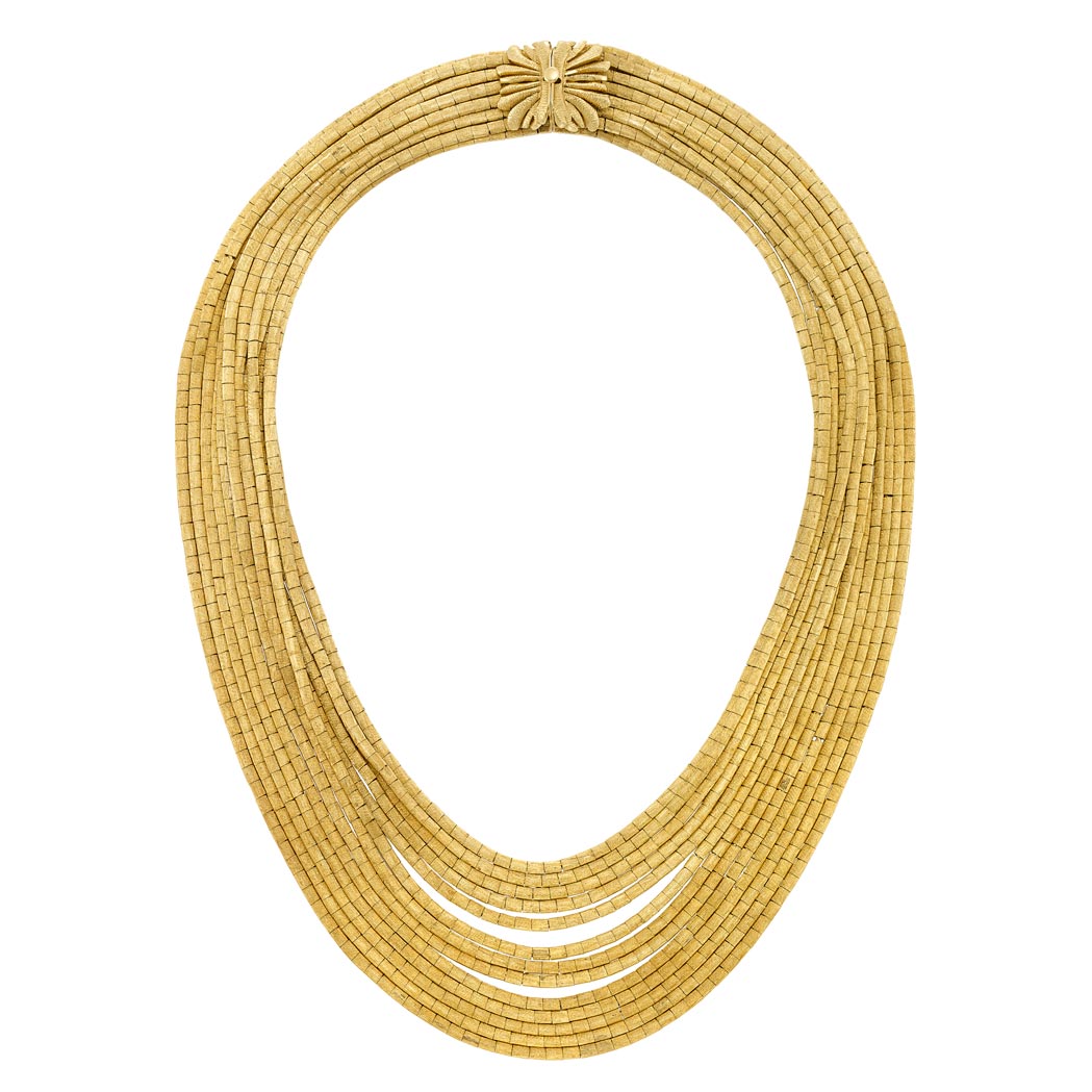Lot image - Thirteen Strand Gold Necklace