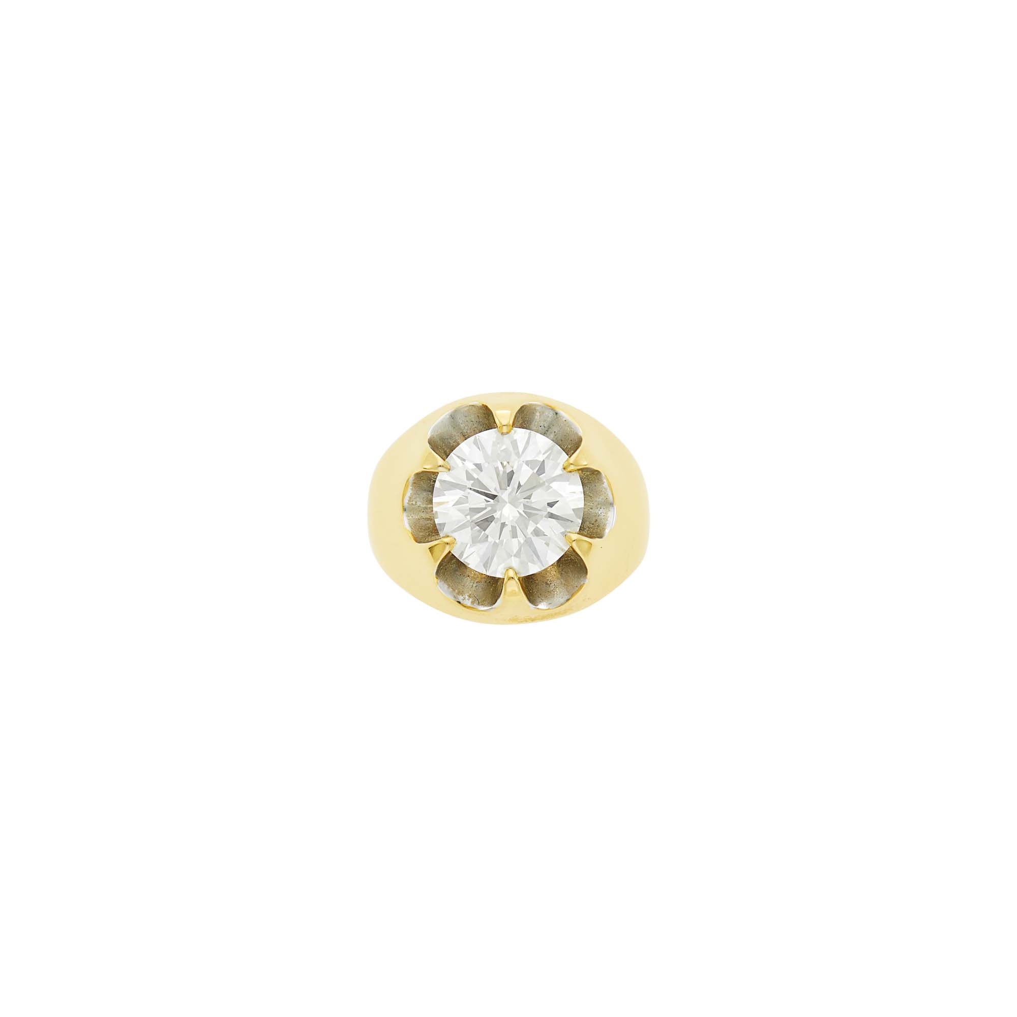 Lot image - Gentlemans Gold and Diamond Ring
