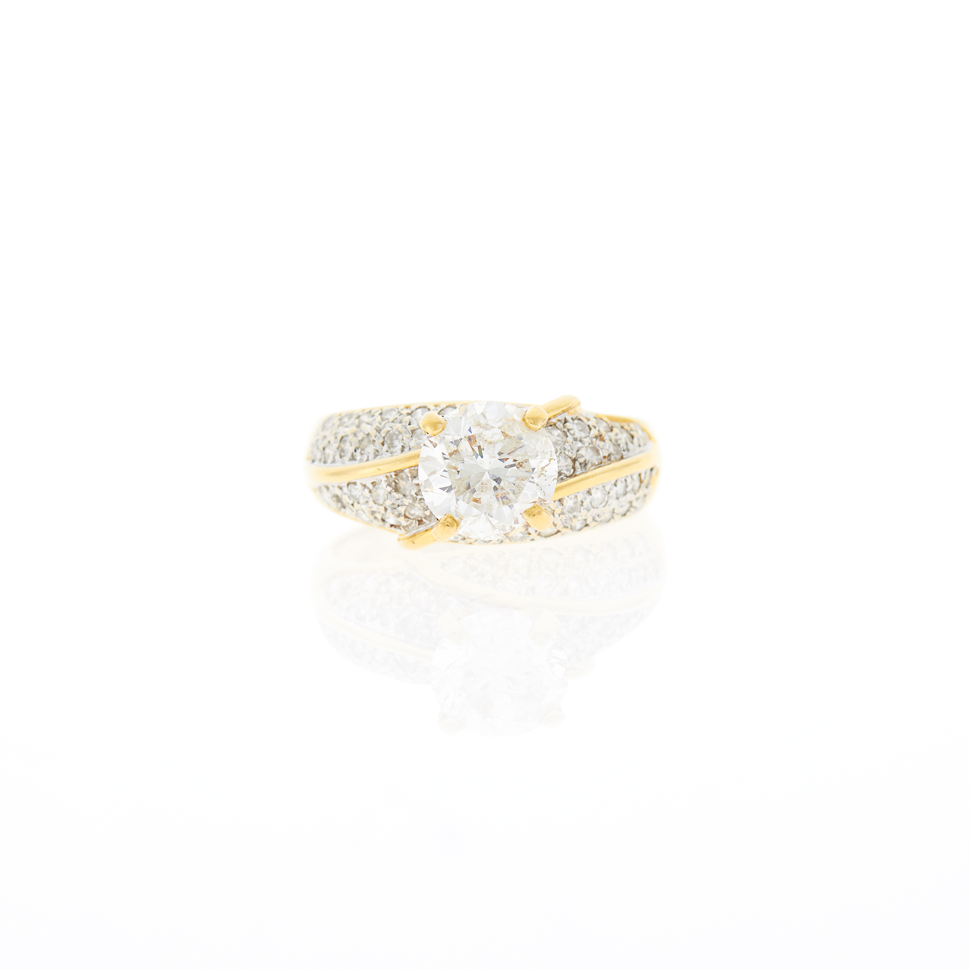 Lot image - Two-Color Gold and Diamond Ring