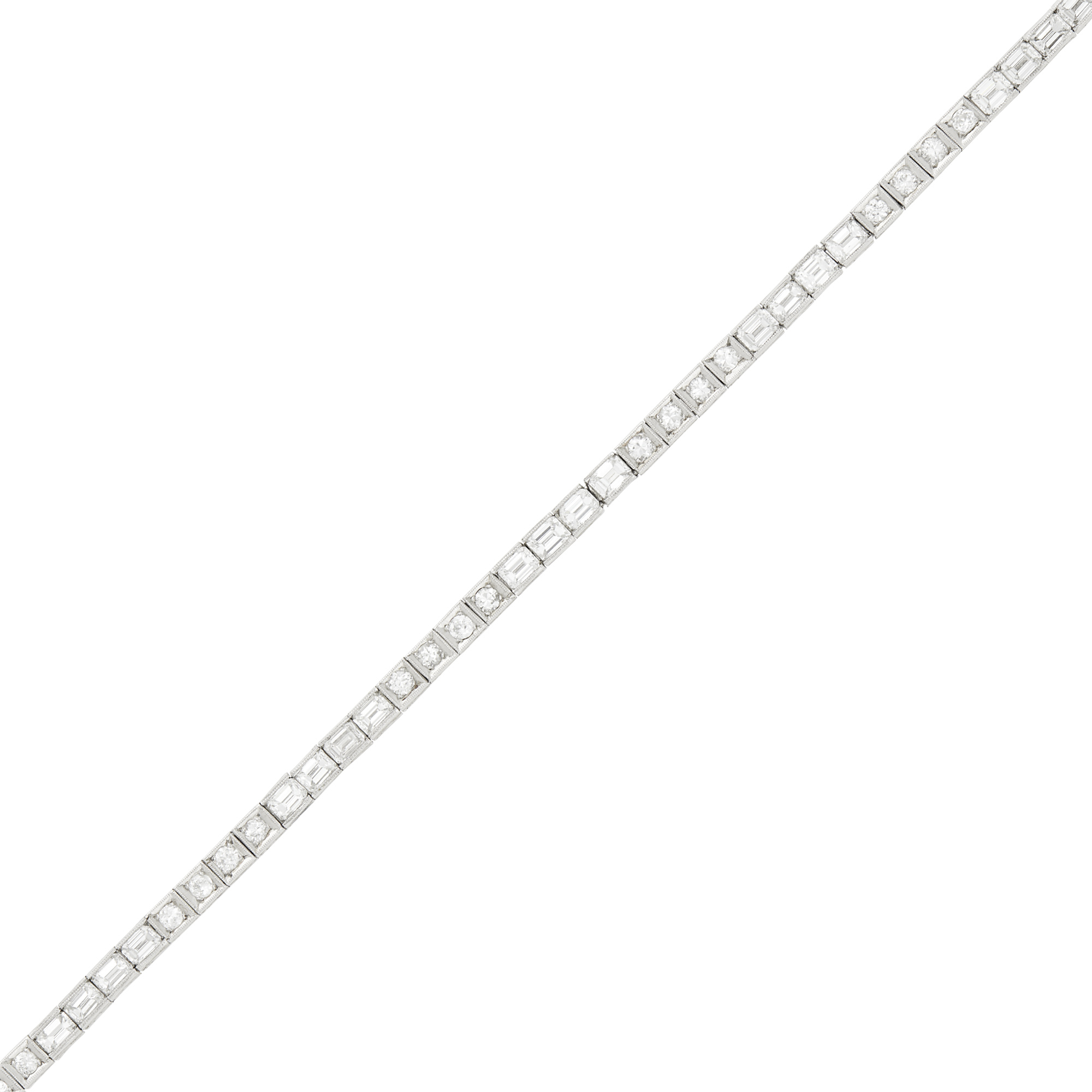 Lot image - Platinum and Diamond Straightline Bracelet