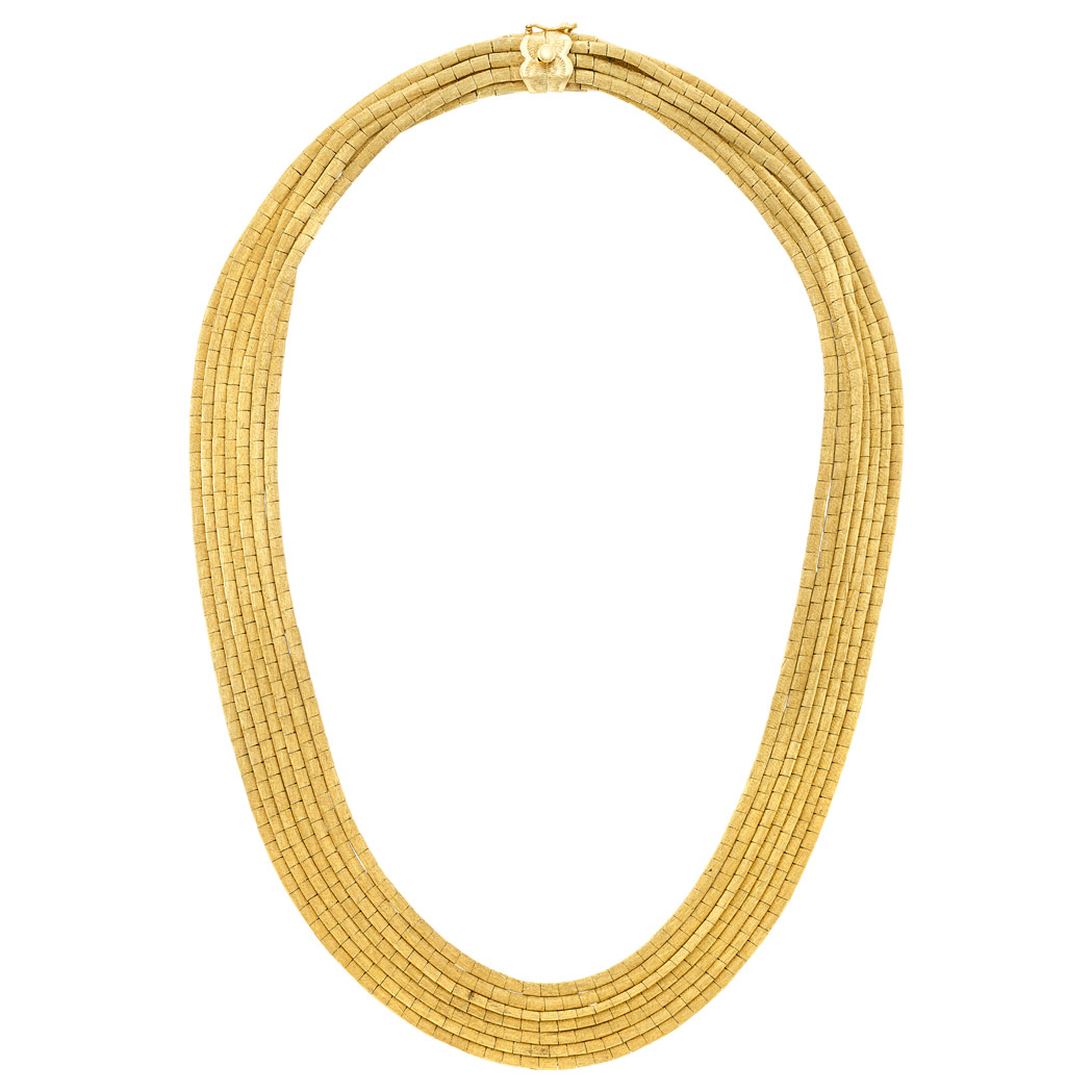 Lot image - Seven Strand Gold Necklace