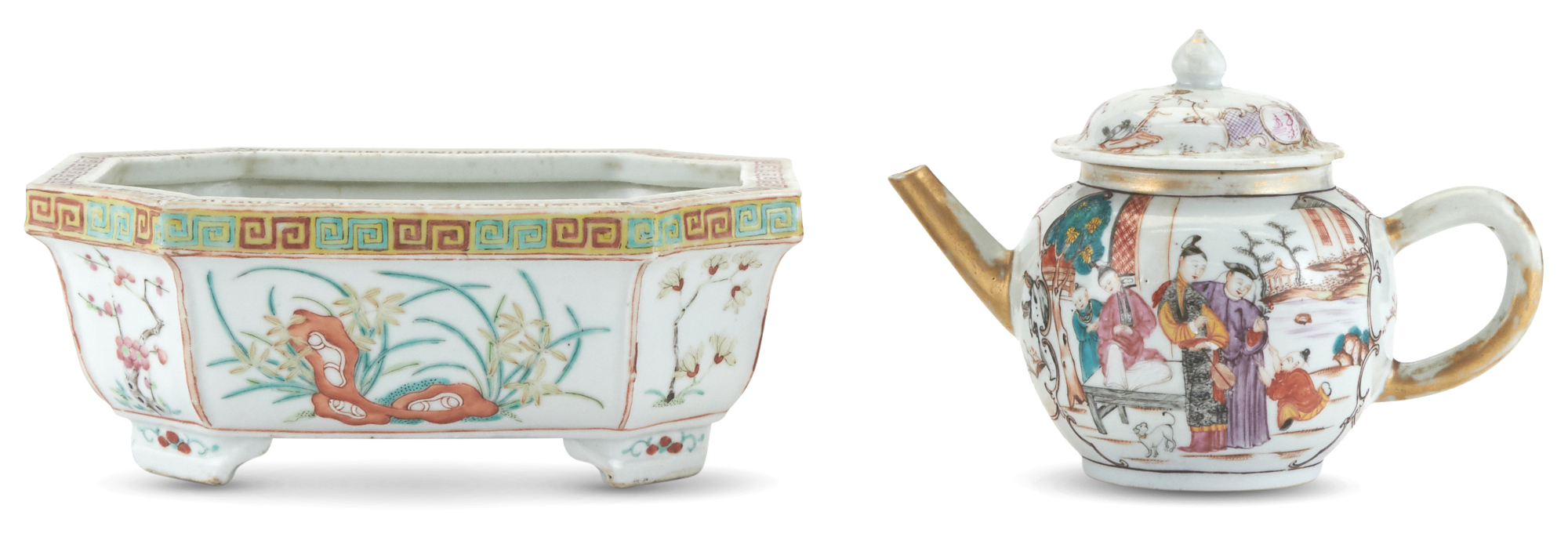 Lot image - A Chinese Enameled Porcelain Jardiniere