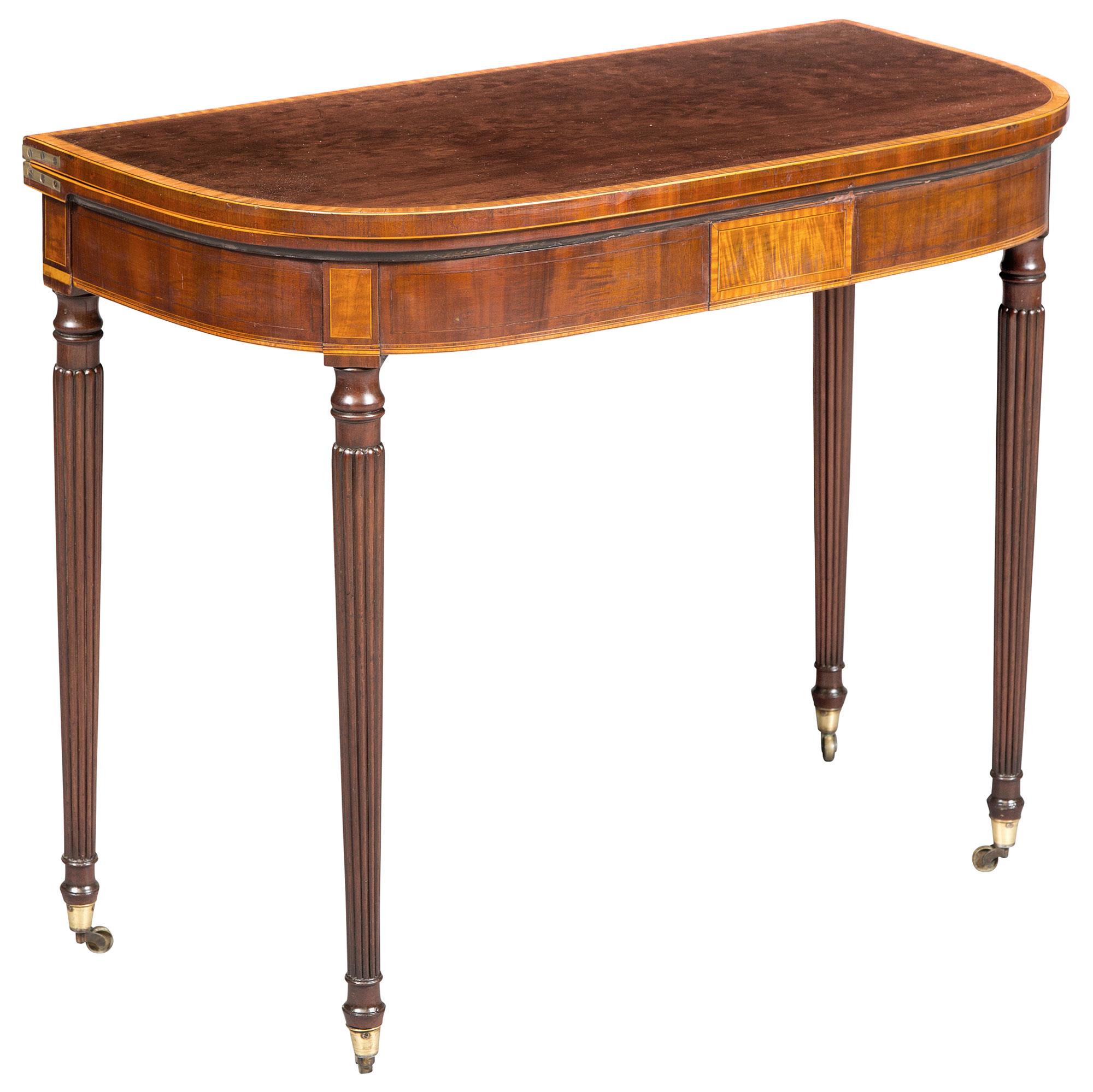 Lot image - George III Mahogany Fold-Over Card Table