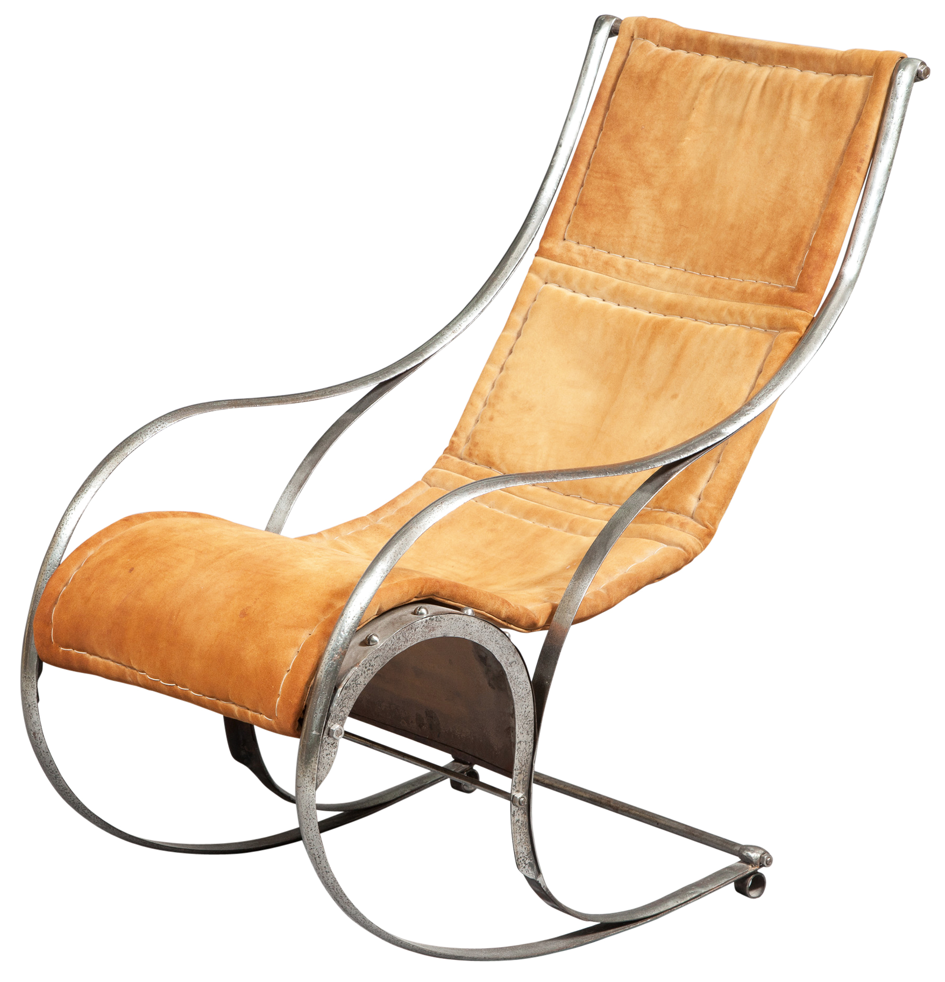 Lot image - Polished Steel Rocking Chair