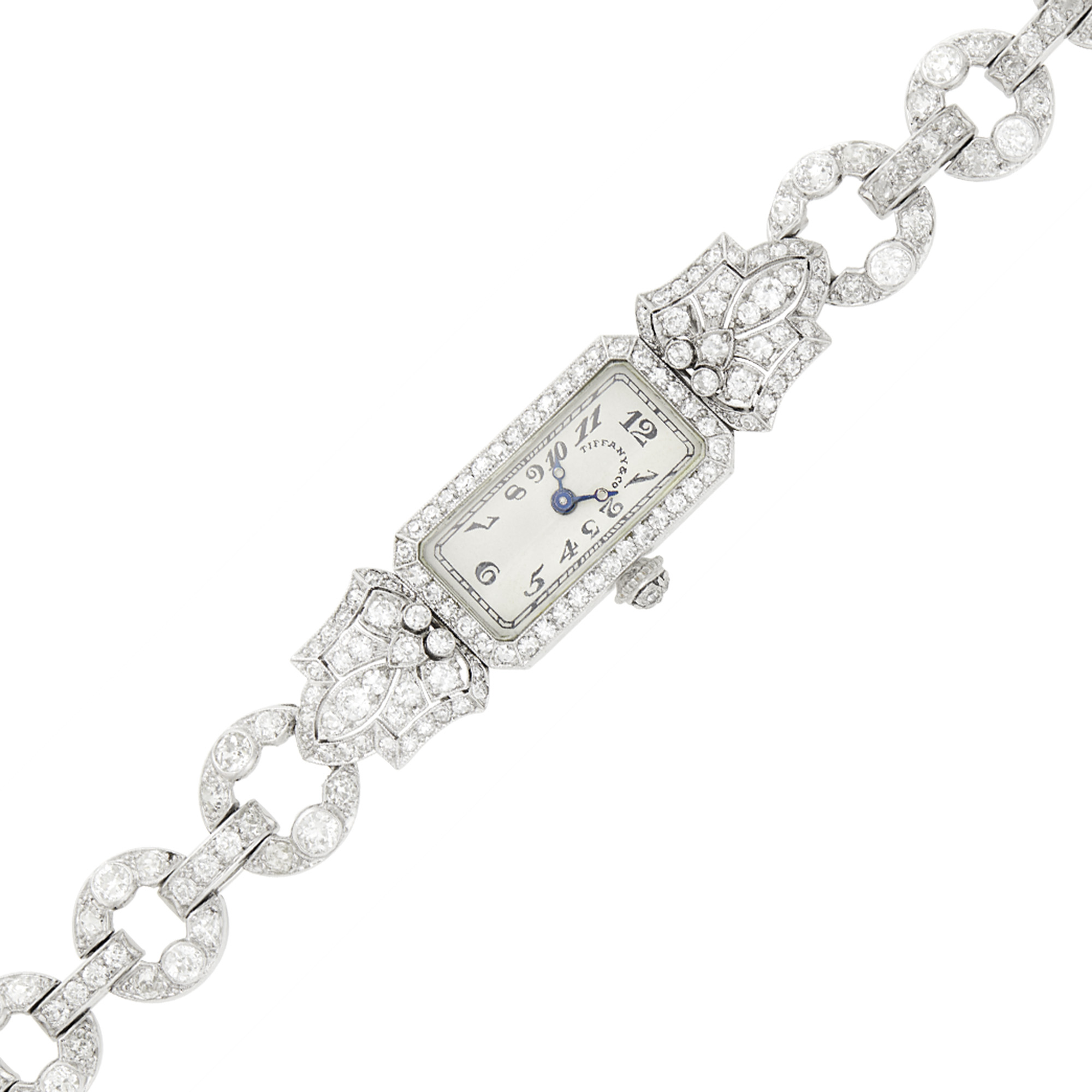 Lot image - Tiffany & Co. Platinum and Diamond Wristwatch