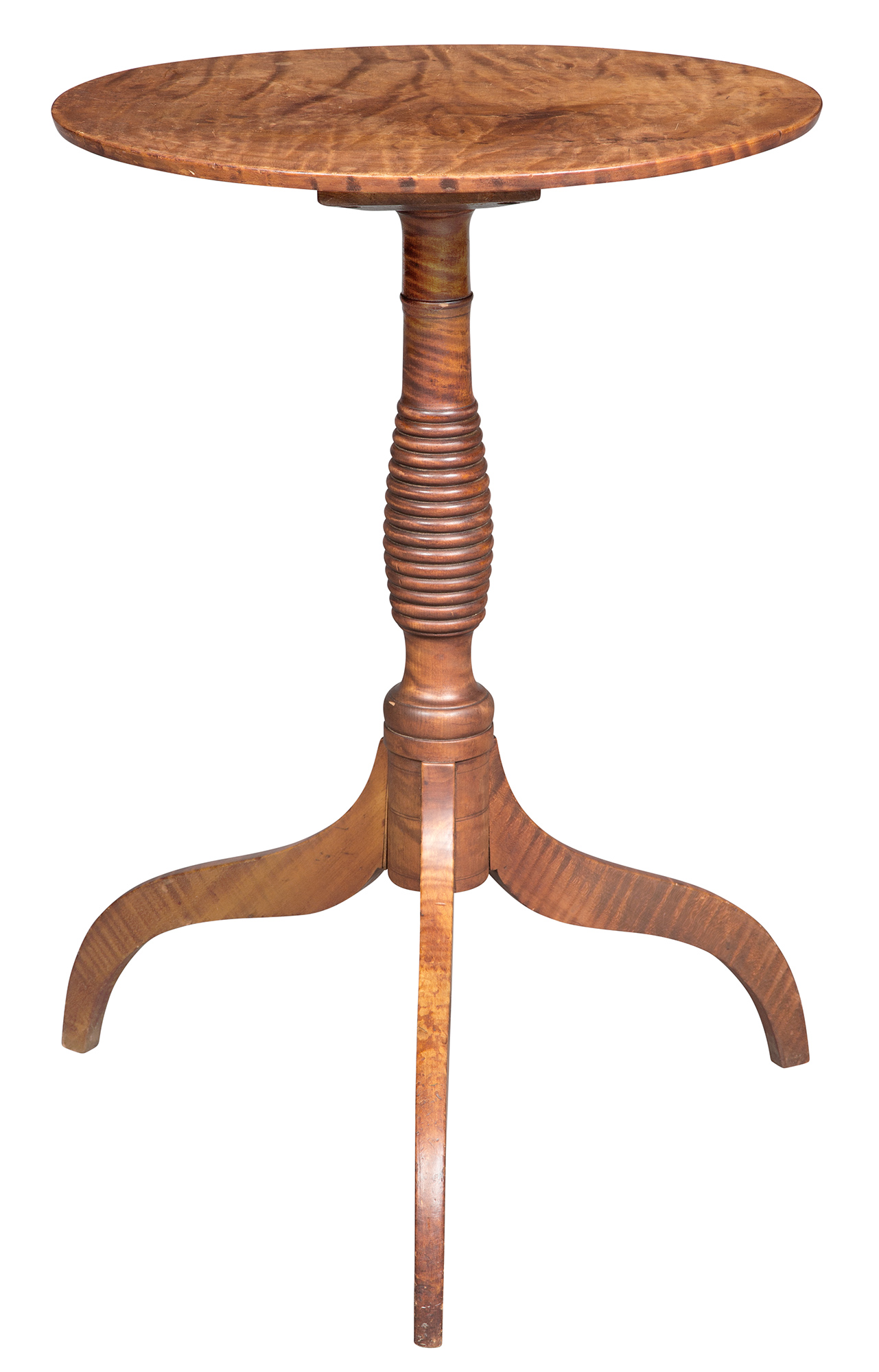 Lot image - Federal Figured Maple Tripod Stand