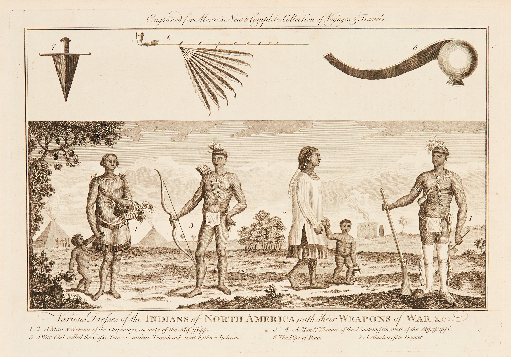Lot image - [NATIVE AMERICAN-PRINTS]  Six prints of Native American & American Revolutionary interest.