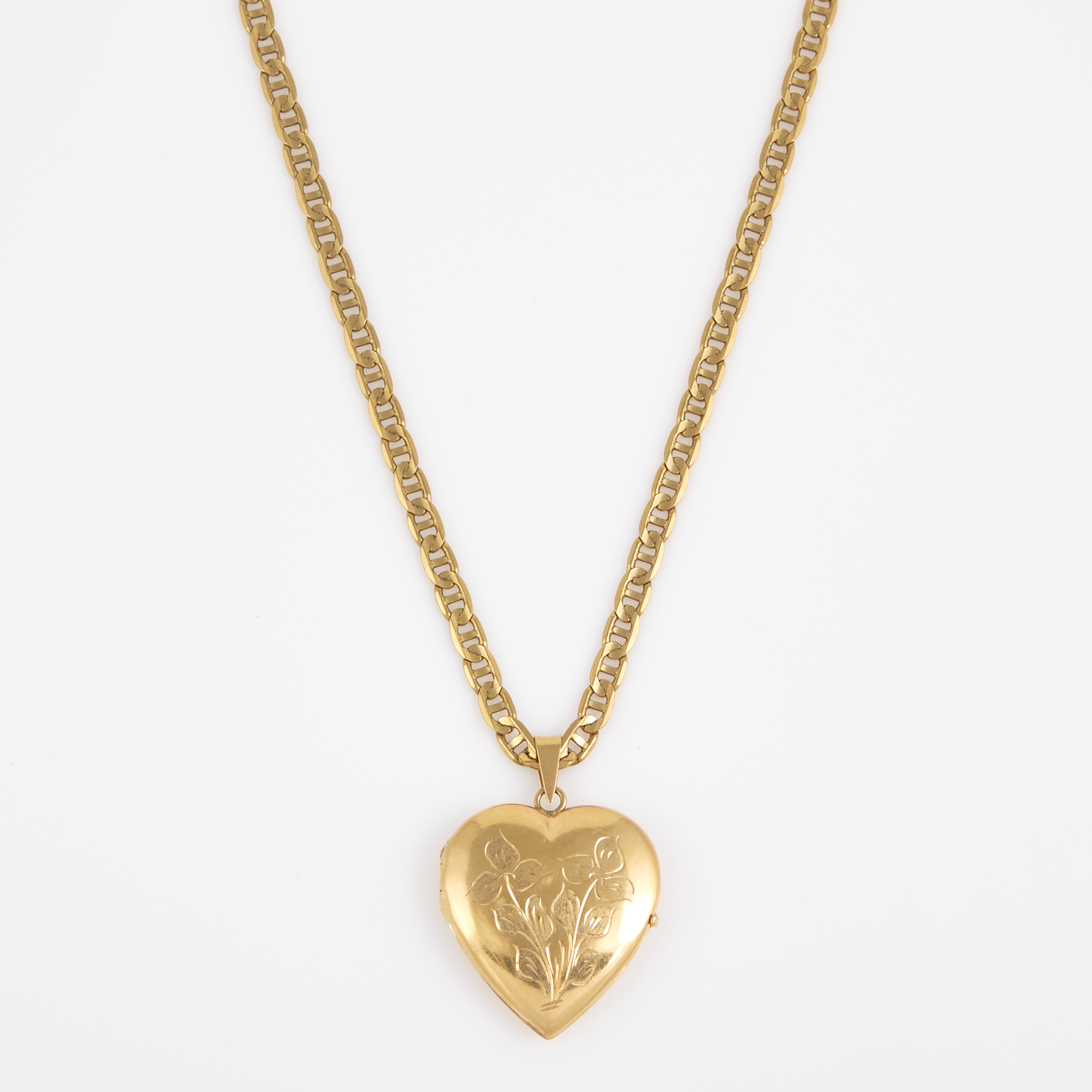 Lot image - Gold Pendant and Neck Chain, 14K 18 dwt.