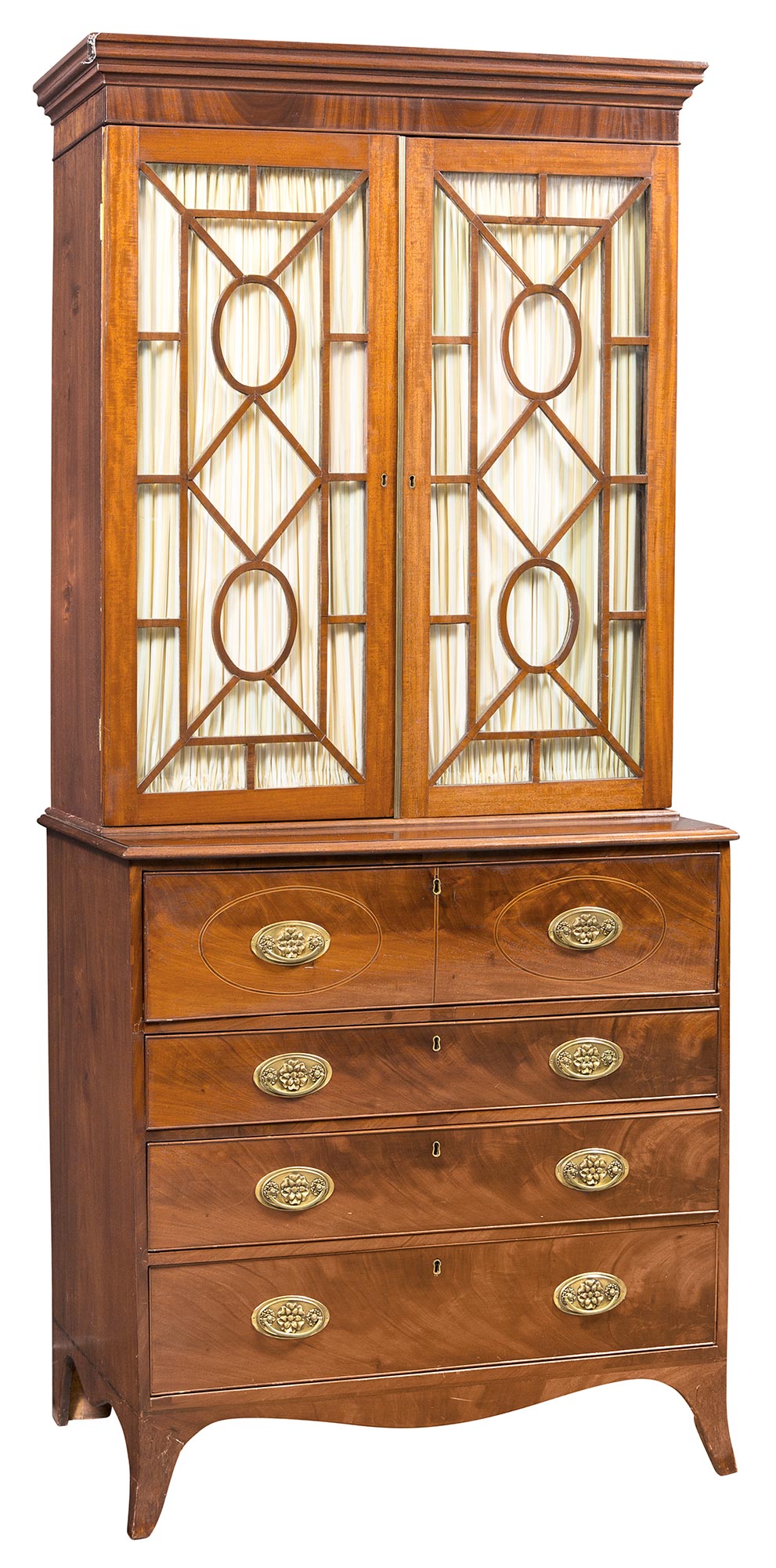 Lot image - George III Mahogany Butlers Secretary Bookcase