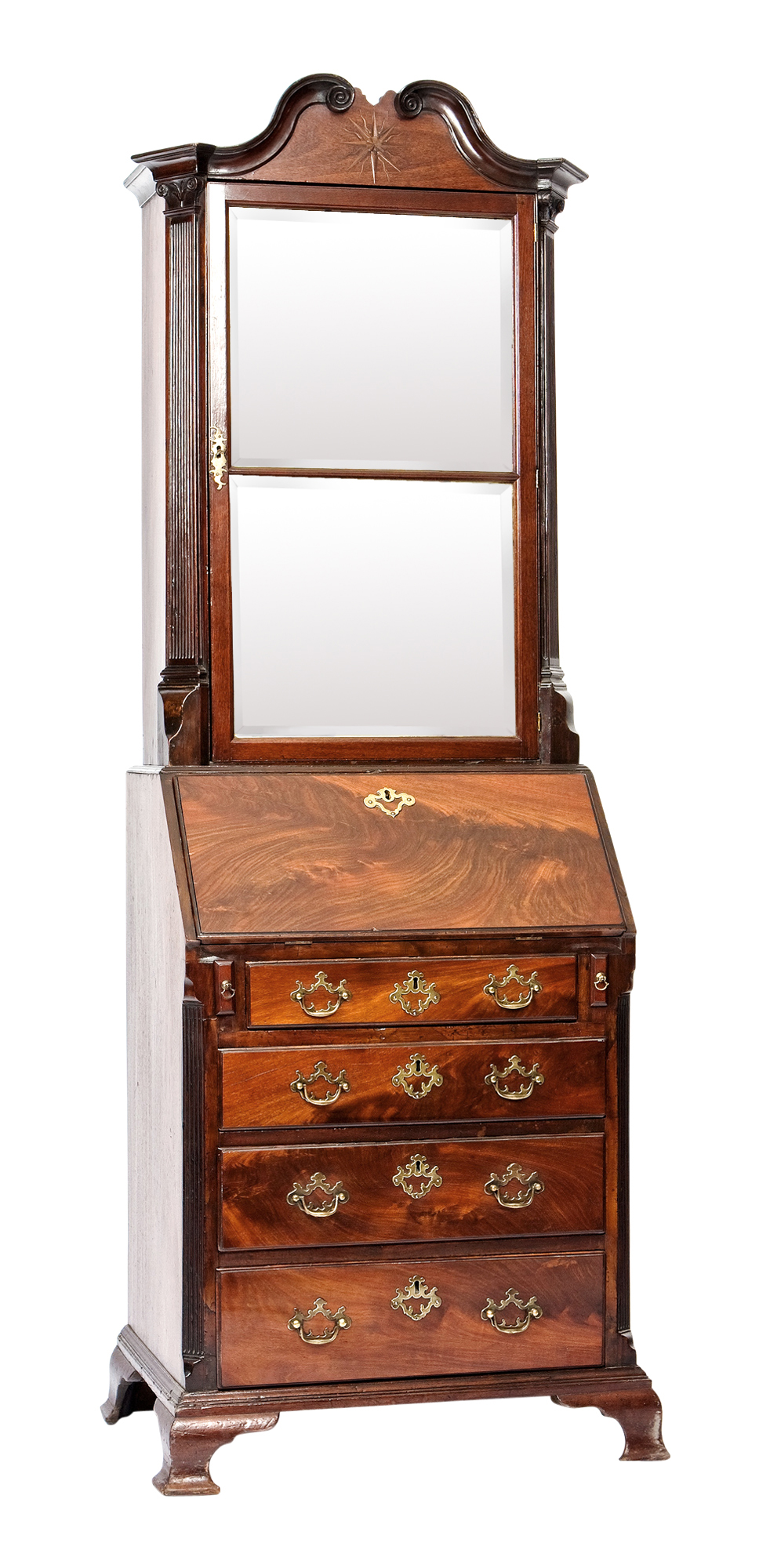 Lot image - George II Mahogany Bureau Bookcase