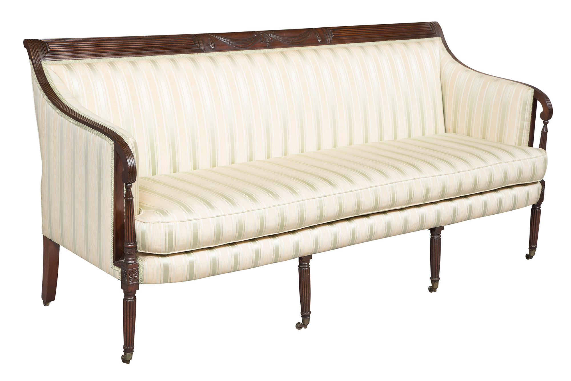Lot image - Federal Mahogany Upholstered Sofa