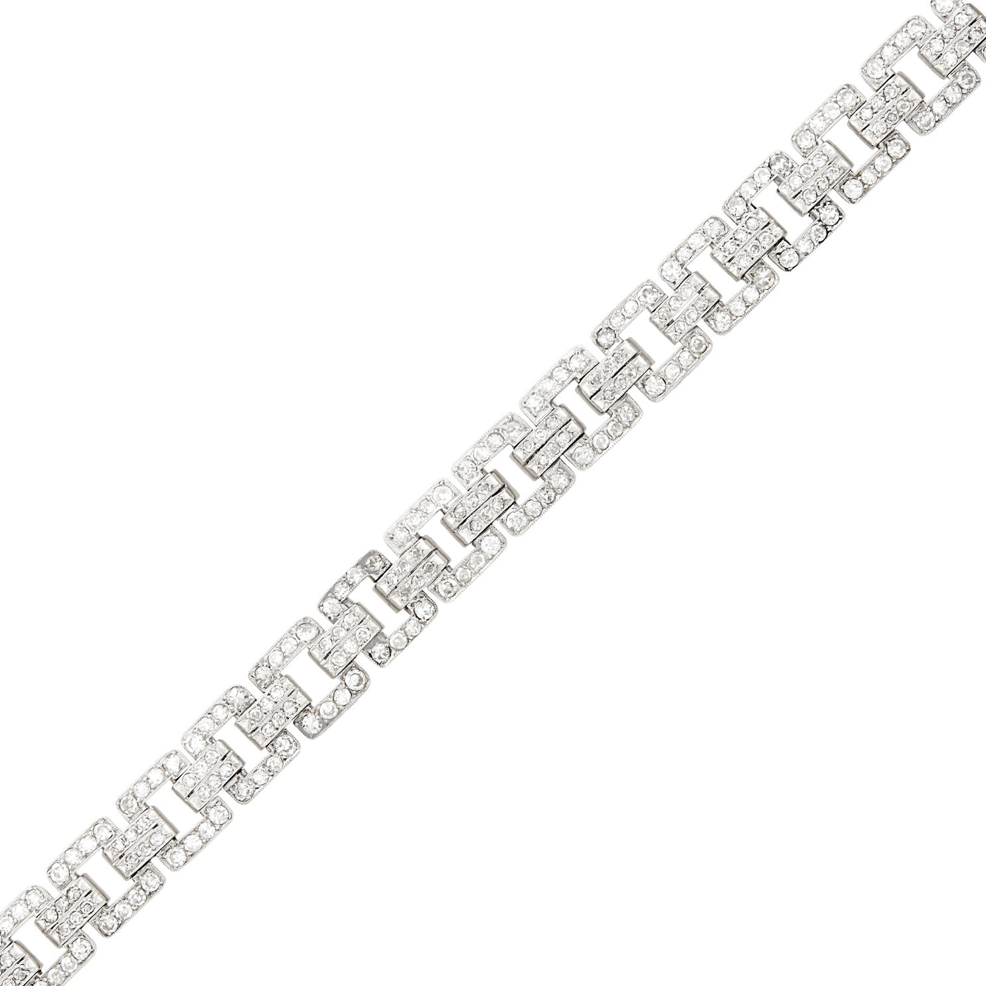 Lot image - Platinum and Diamond Bracelet