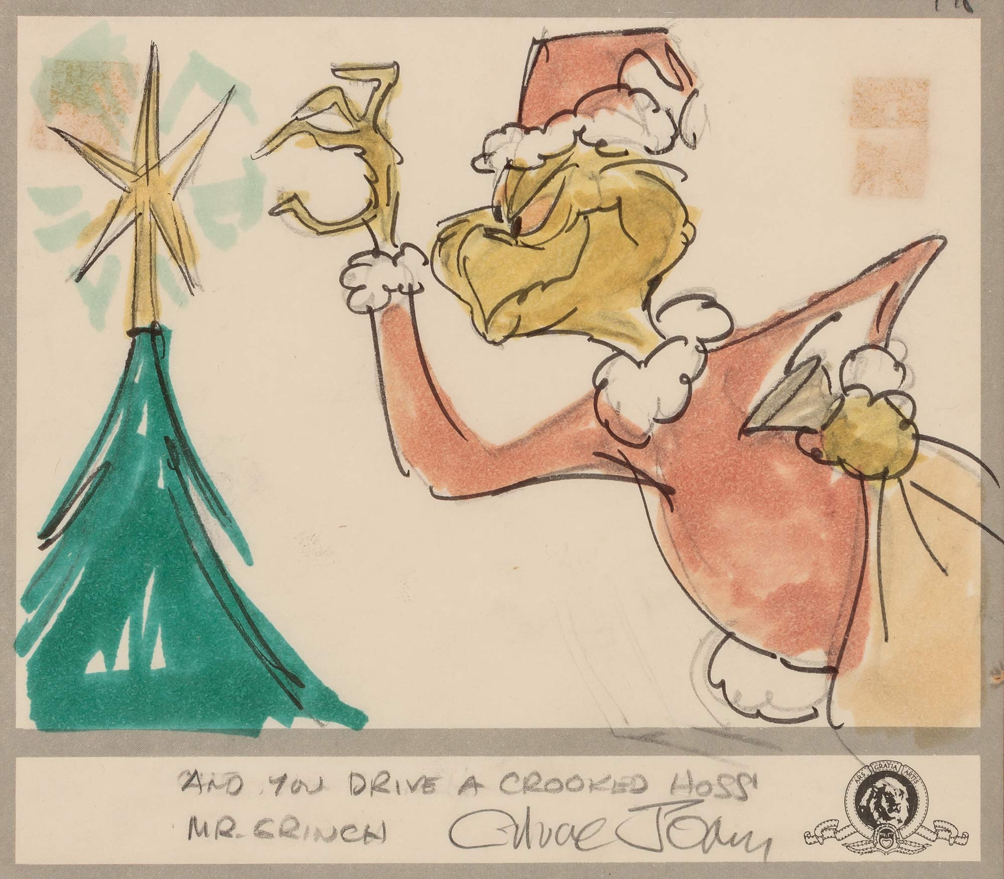 Lot image - [ANIMATION ART]  Group of four Chuck Jones storyboards from How the Grinch Stole Christmas!