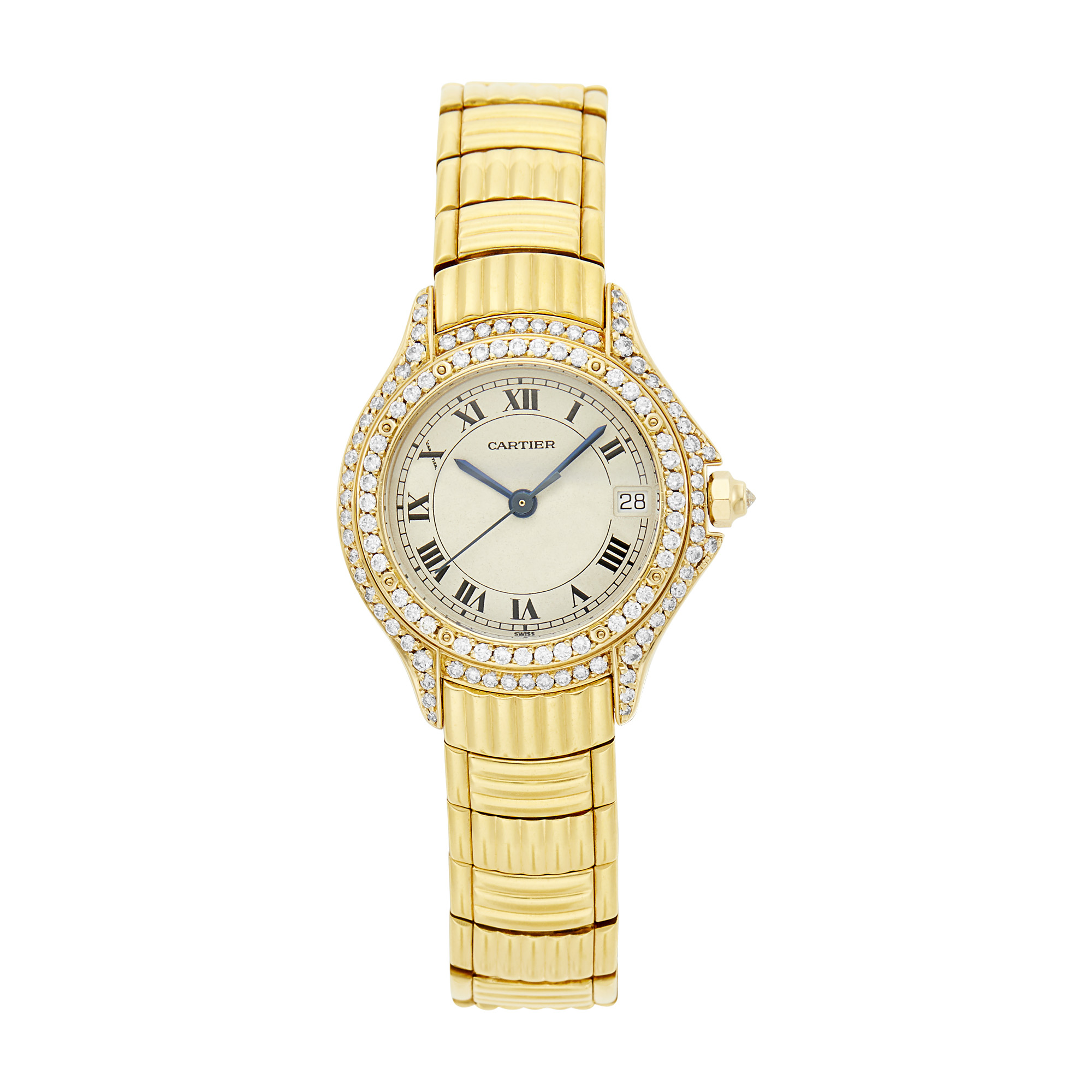 Lot image - Cartier Gold and Diamond Cougar Wristwatch