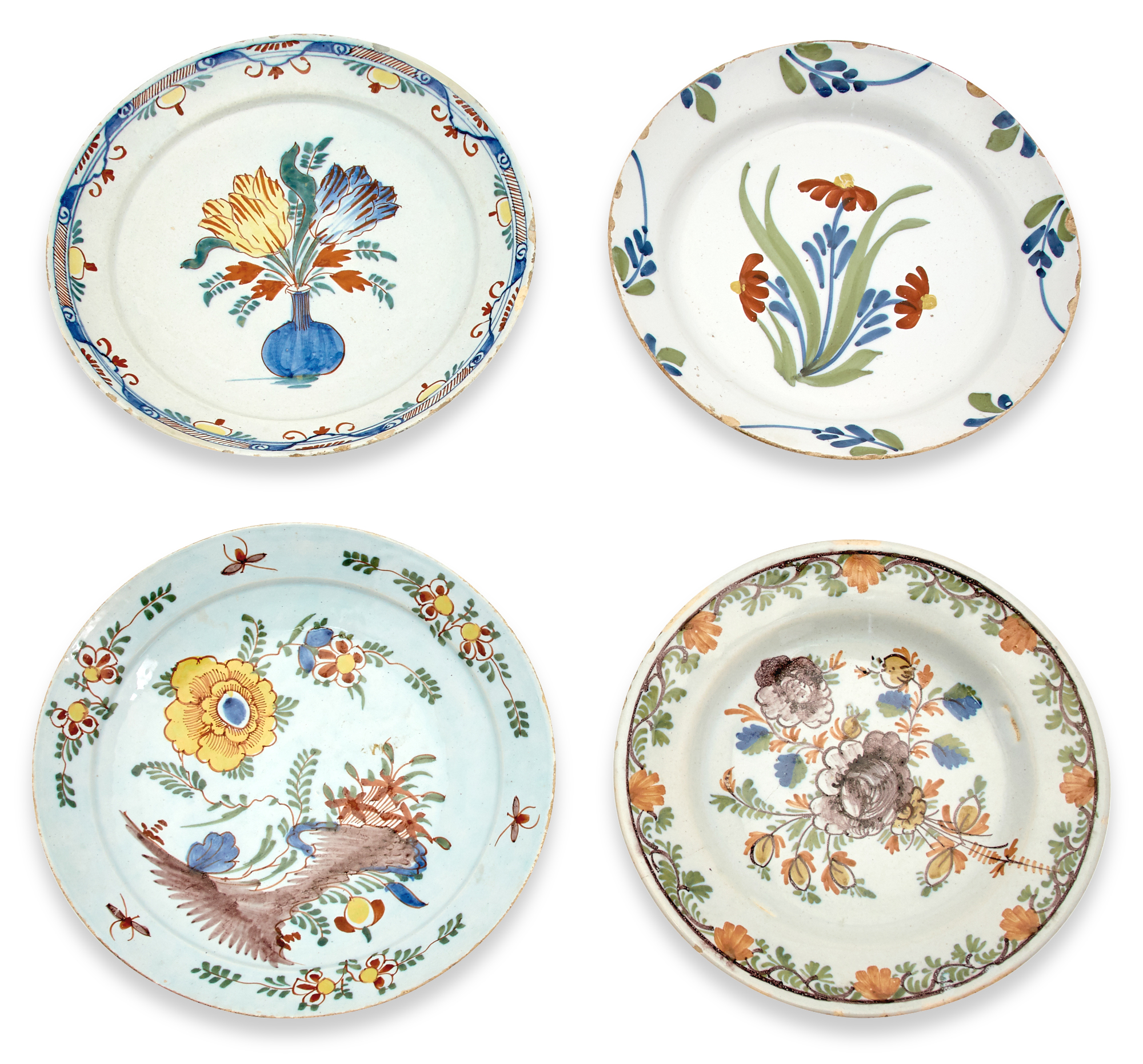 Lot image - Four Delft Polychrome Dishes