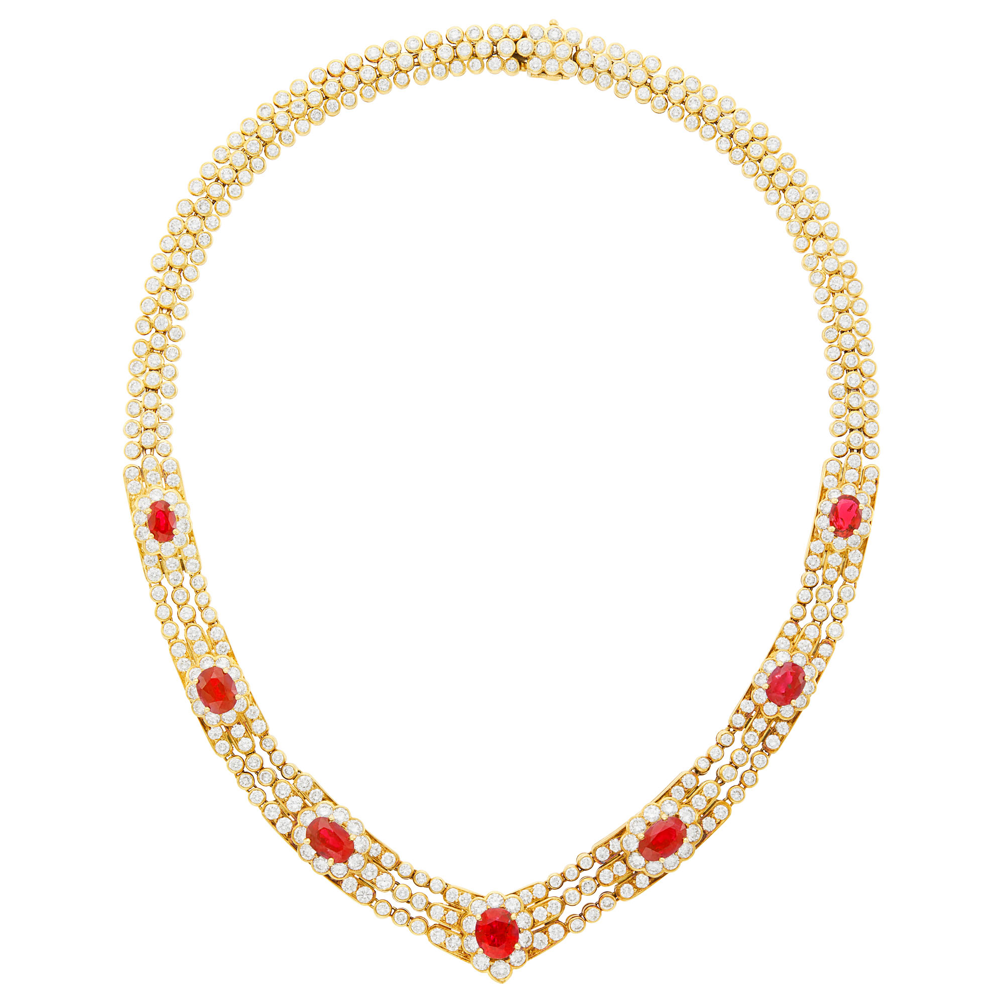 Lot image - Graff Gold, Ruby and Diamond Necklace