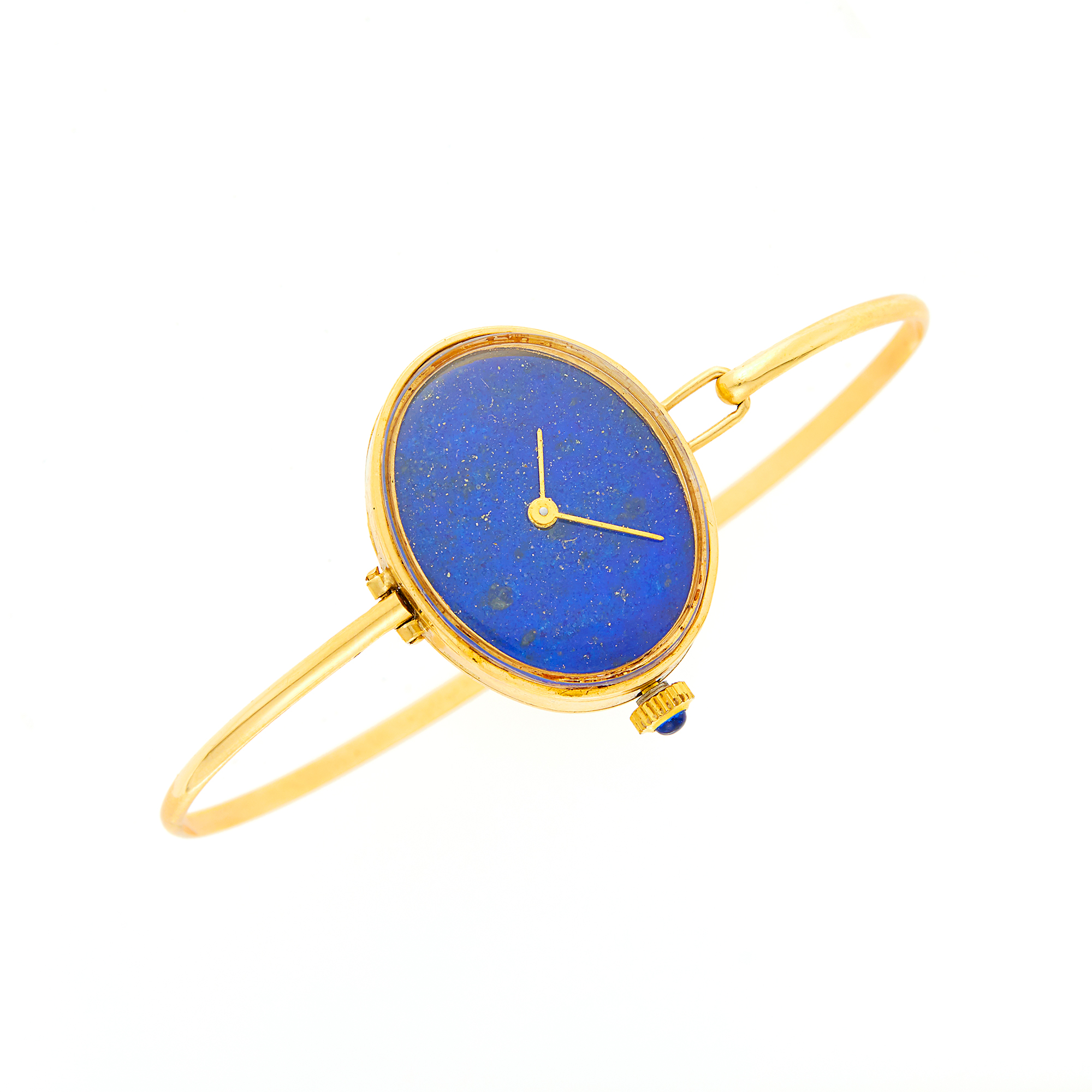 Lot image - Gold and Lapis Bangle-Watch