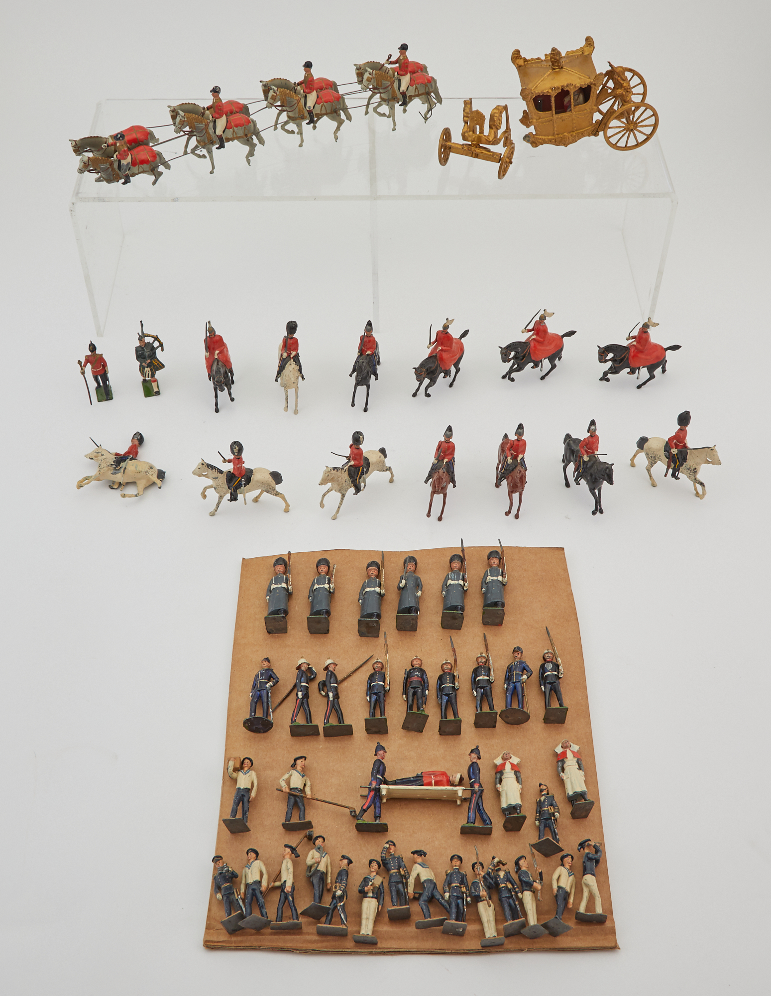 Lot image - Group of English Painted Soldiers and Coronation Coach