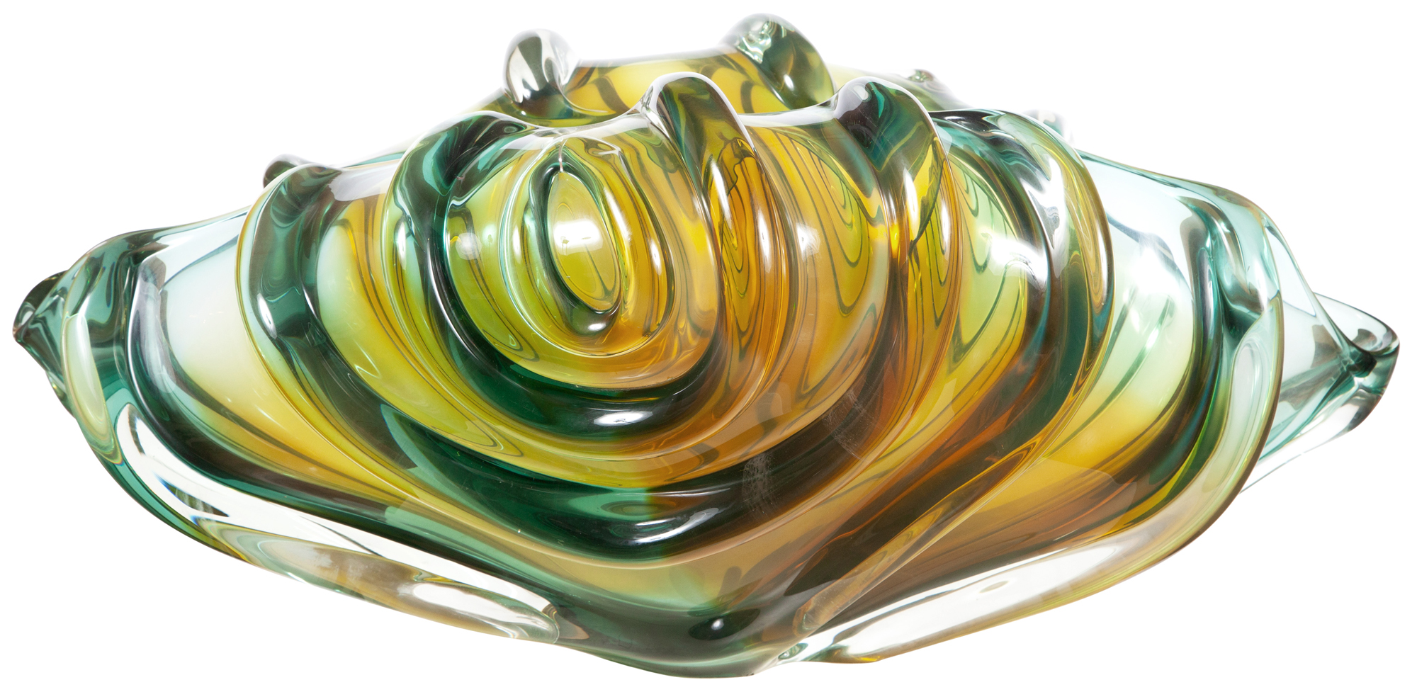 Lot image - William Morris Glass Sculpture Aquamarine Form