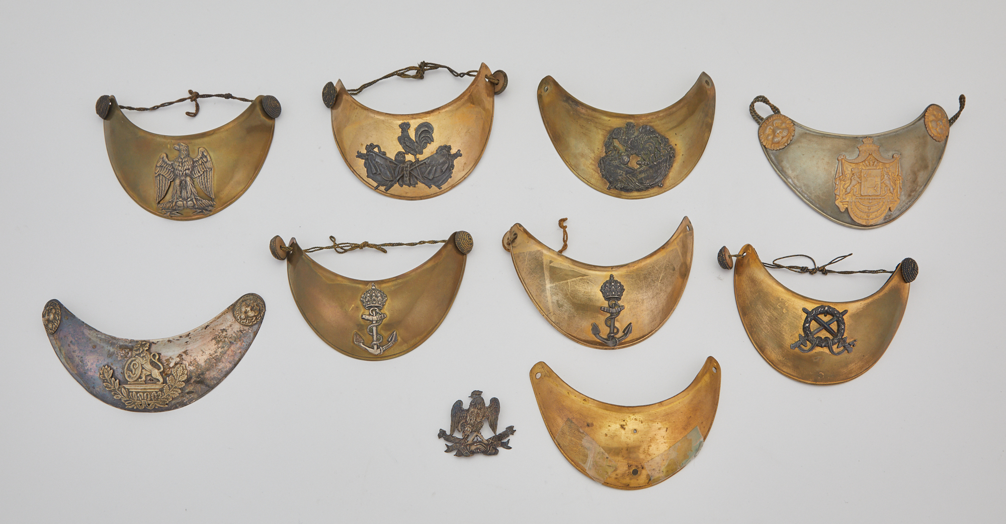 Lot image - Group of European Military Rank Gorgets