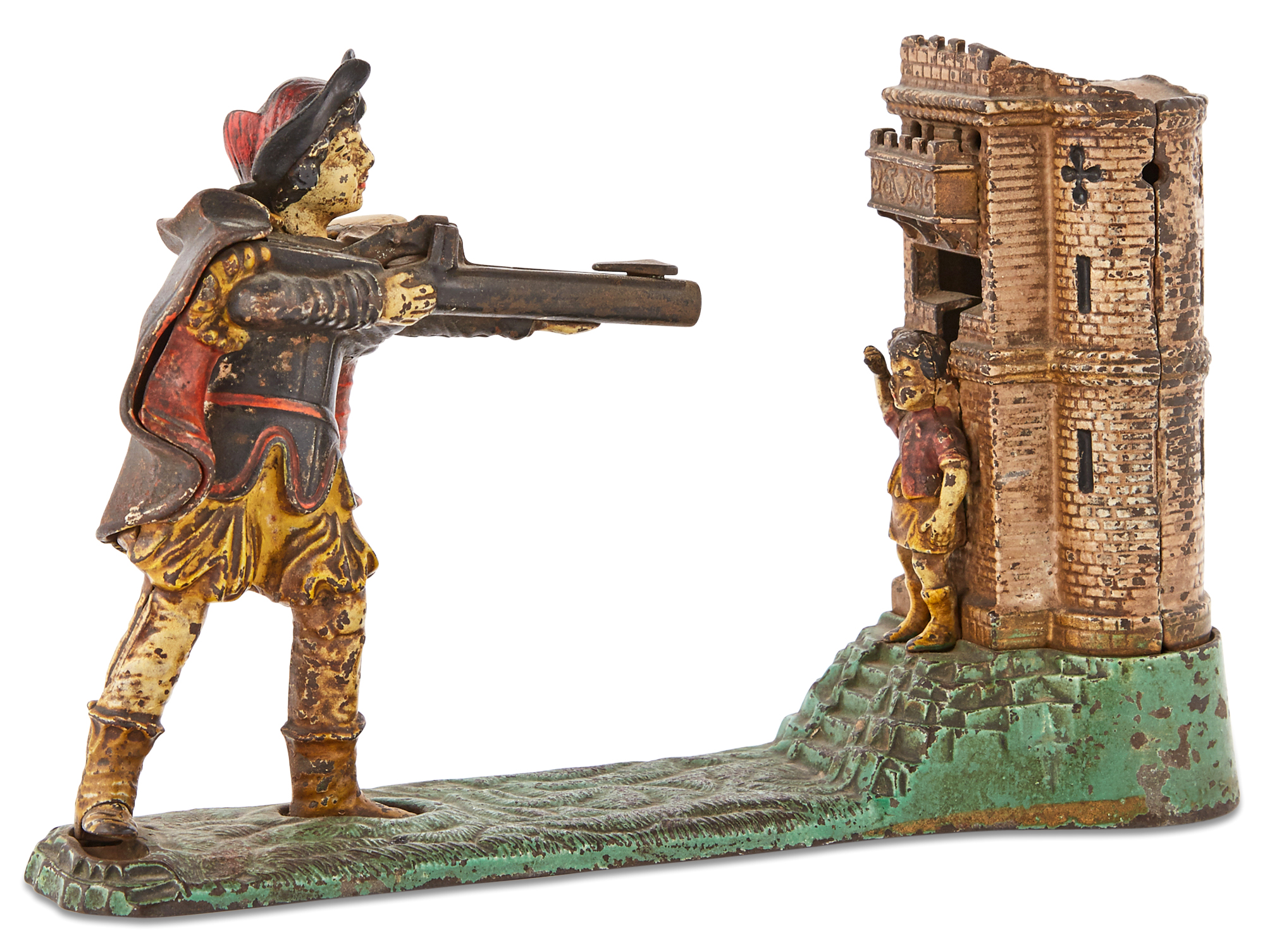 Lot image - Cast Iron Mechanical Bank  William Tell.