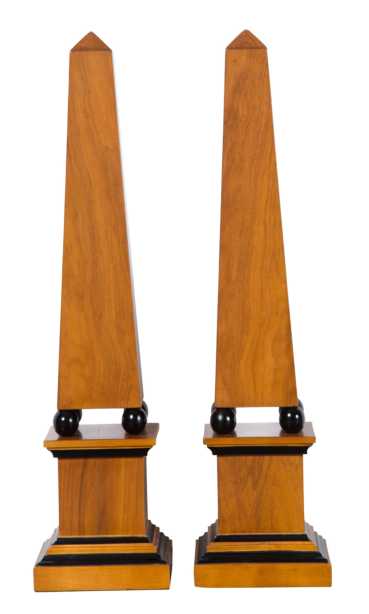 Lot image - Pair of Part-Ebonized Wood Obelisks