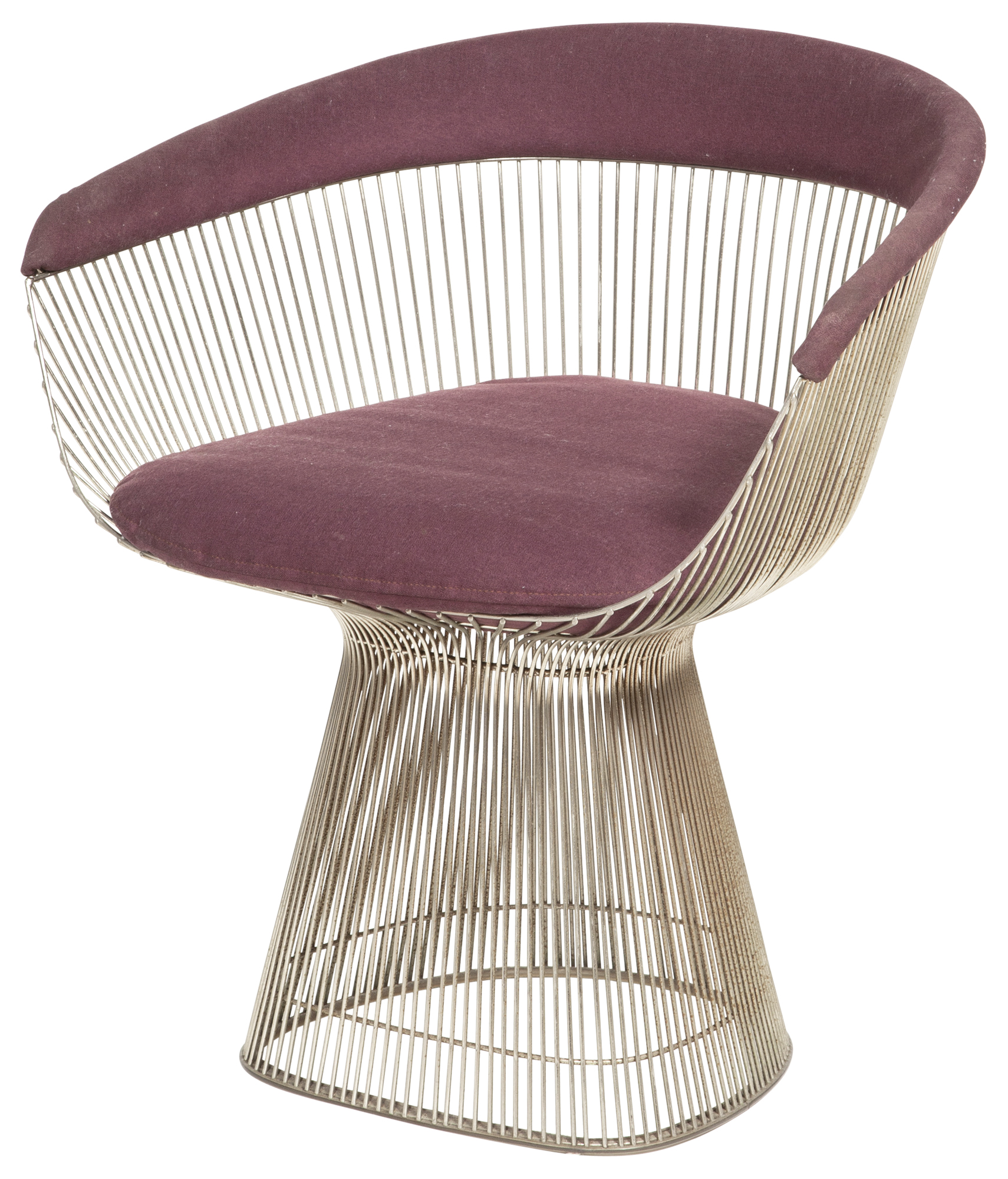 Lot image - Warren Platner Upholstered Steel Armchair