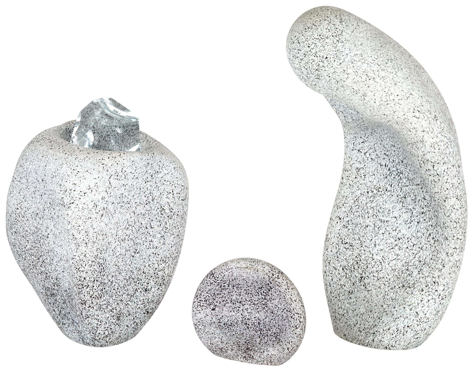 Lot image - Curtiss Brock Glass Sculpture Stones