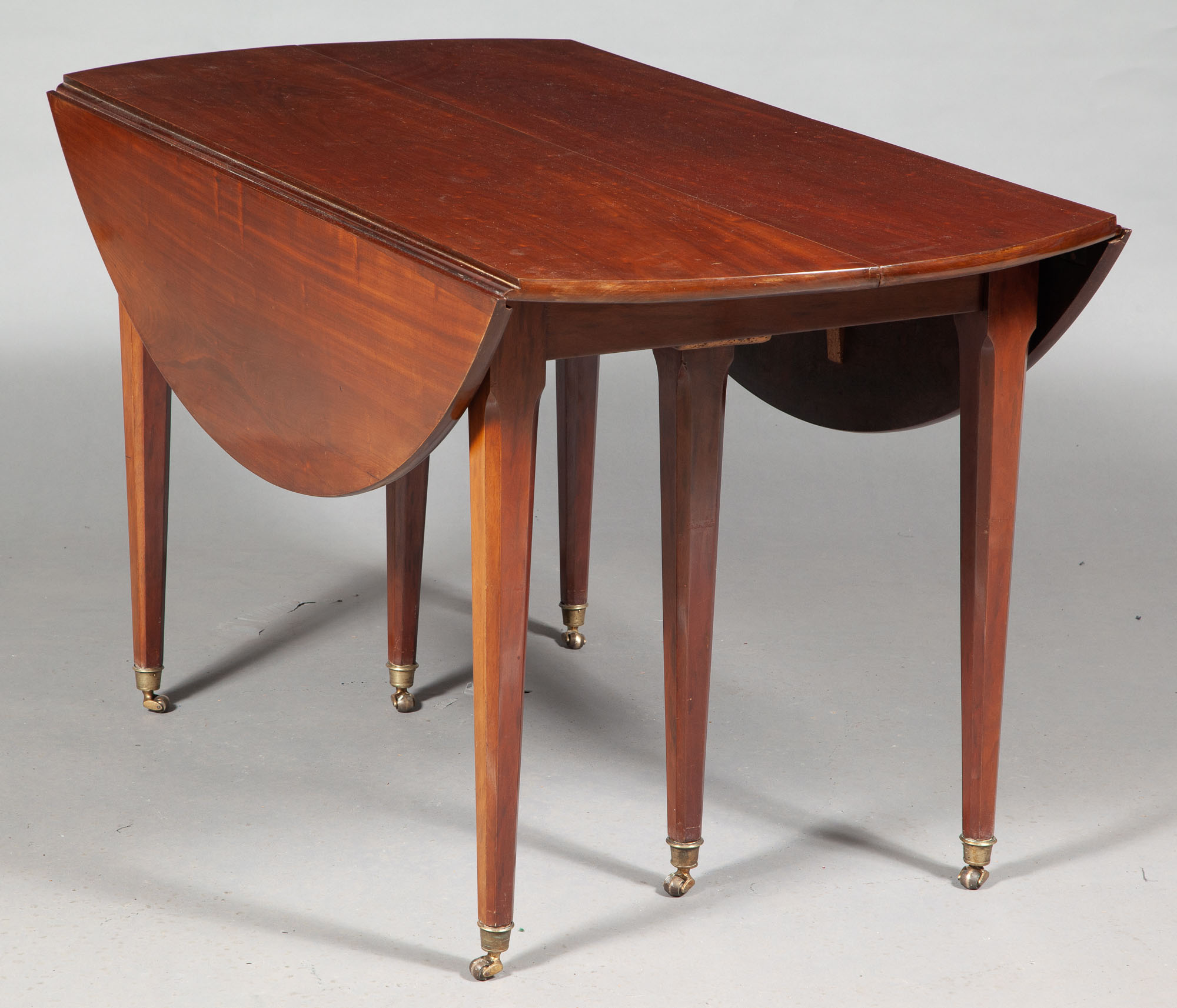 Lot image - Louis XVI Plum Pudding Mahogany Extension Dining Table