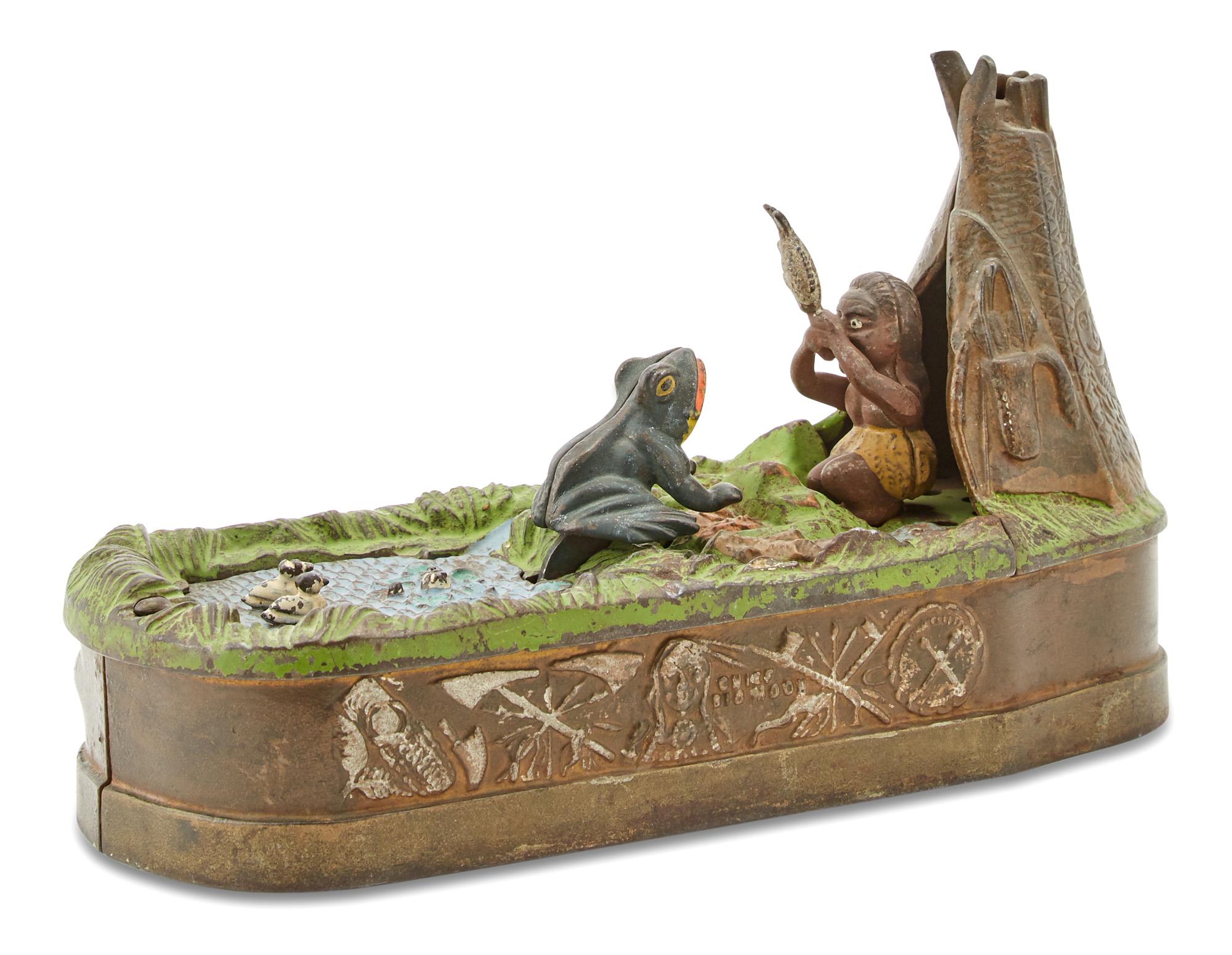 Lot image - Cast Iron Mechanical Bank  Chief Big Moon.