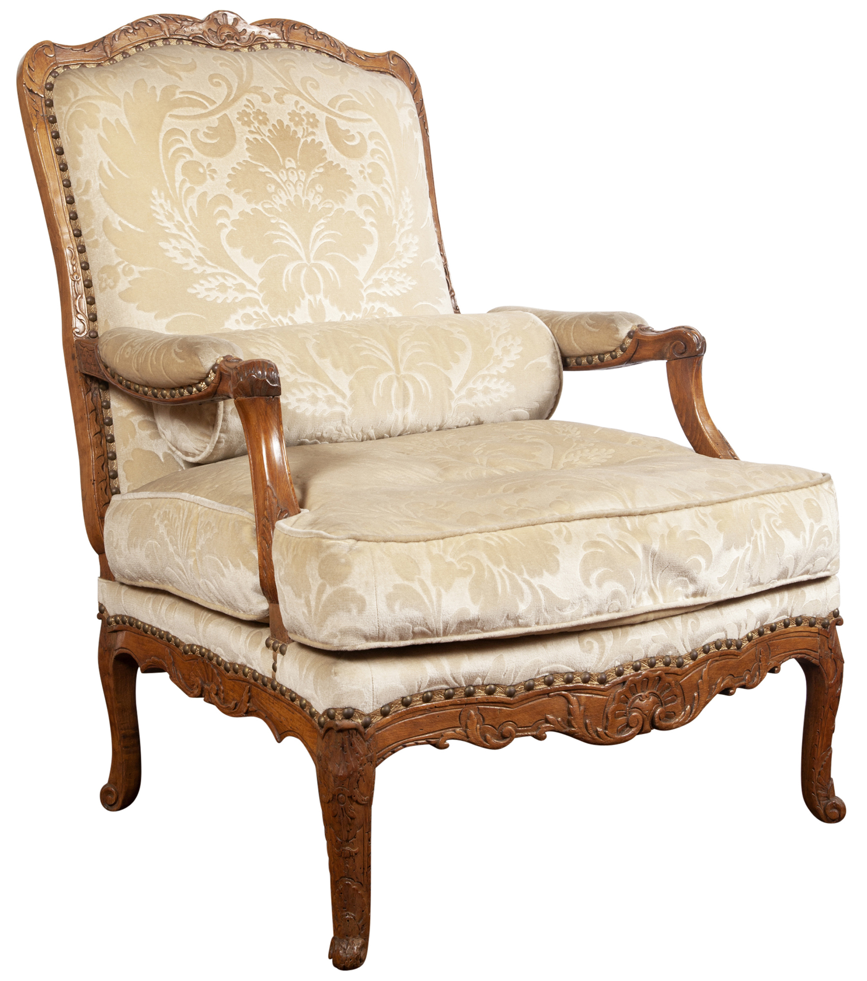 Lot image - Regence Upholstered Carved Beechwood Fauteuil