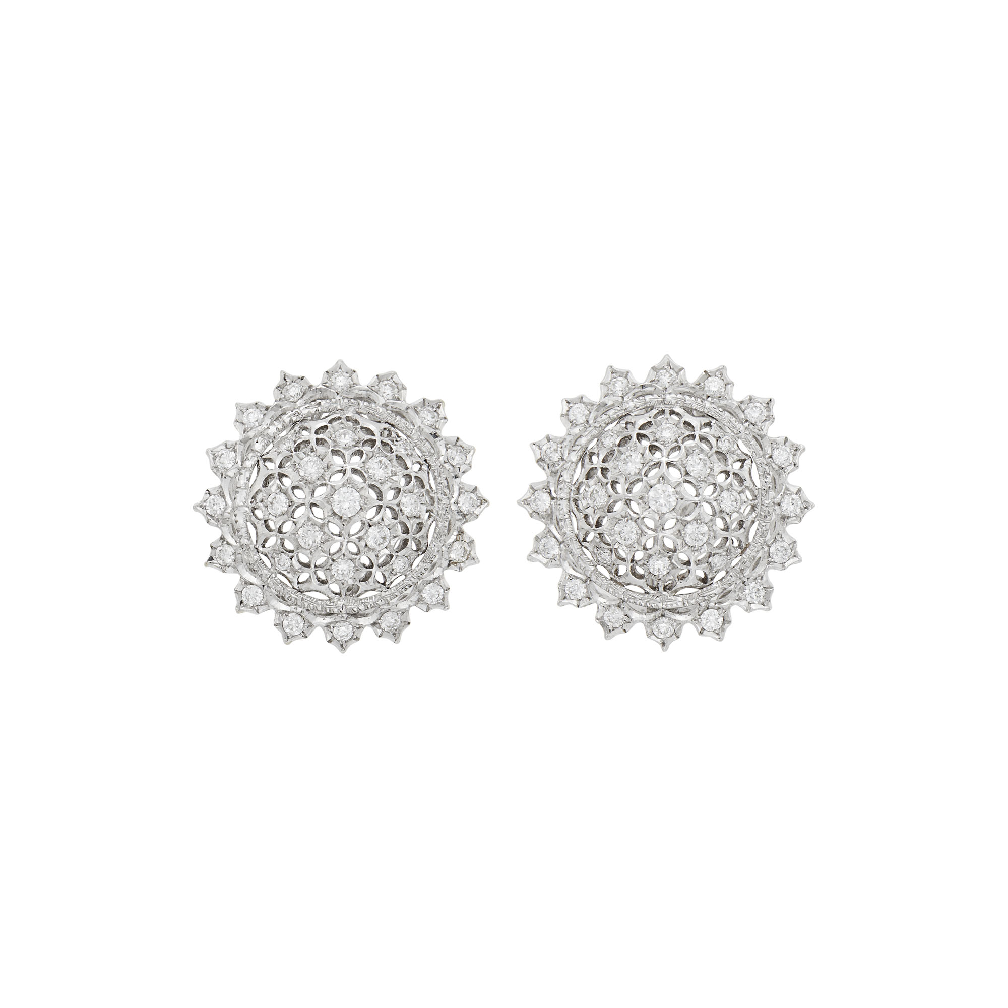 Lot image - Mario Buccellati Pair of White Gold and Diamond Earrings