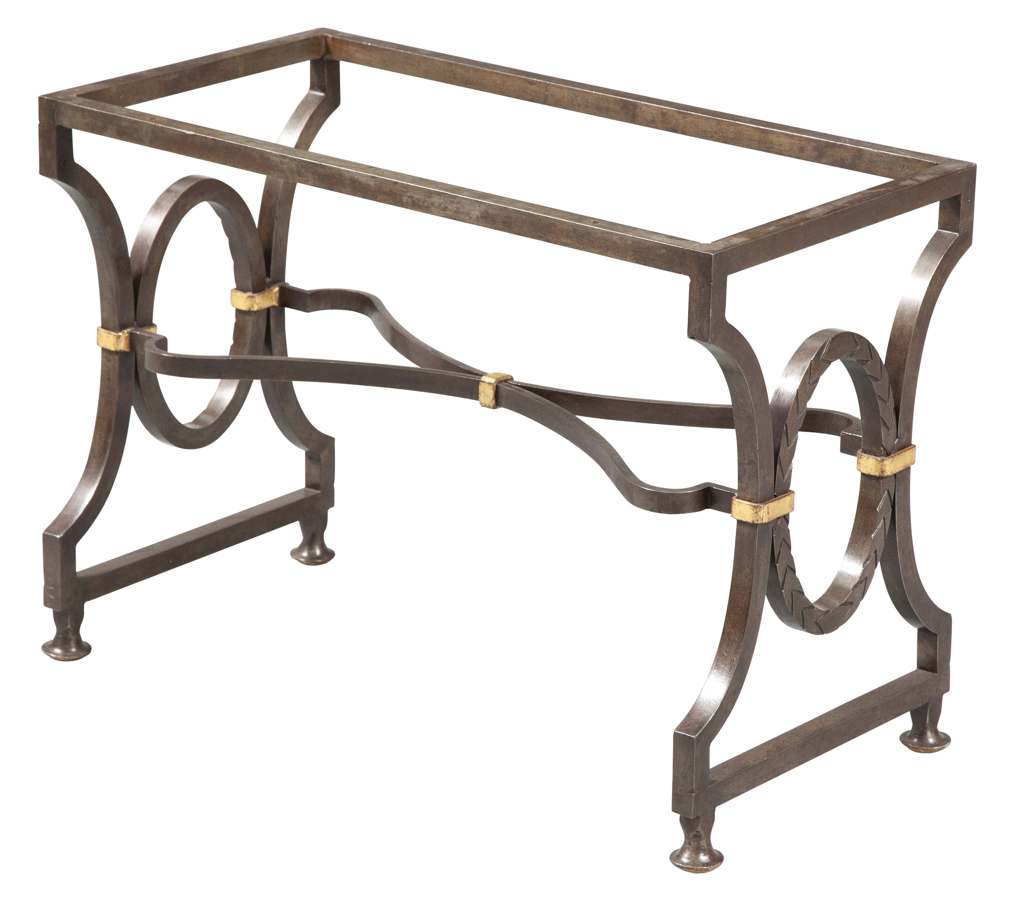 Lot image - Gilbert Poillerat Style Partcel-Gilt Iron Low Table