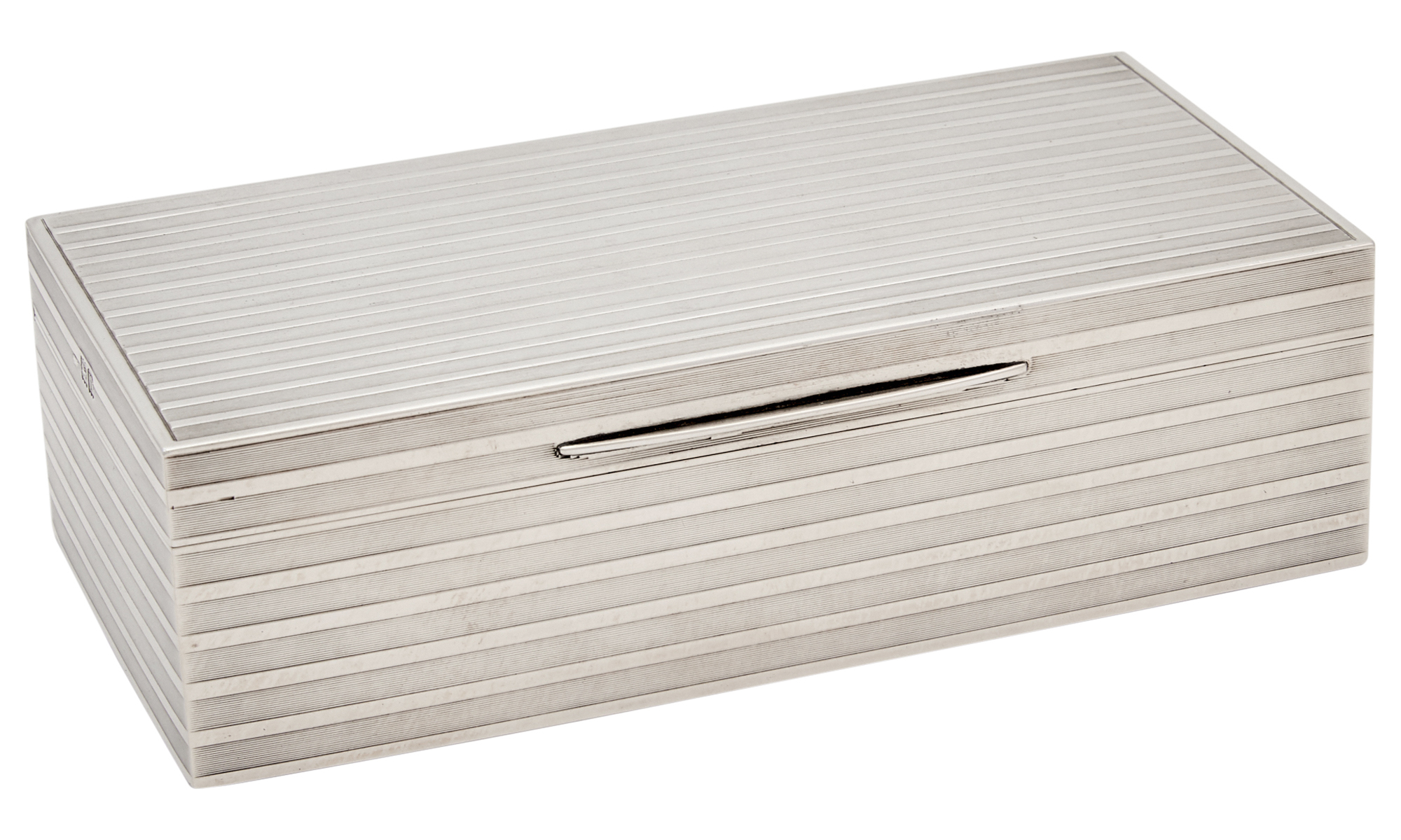 Lot image - English Sterling Silver Table Cigarette Box