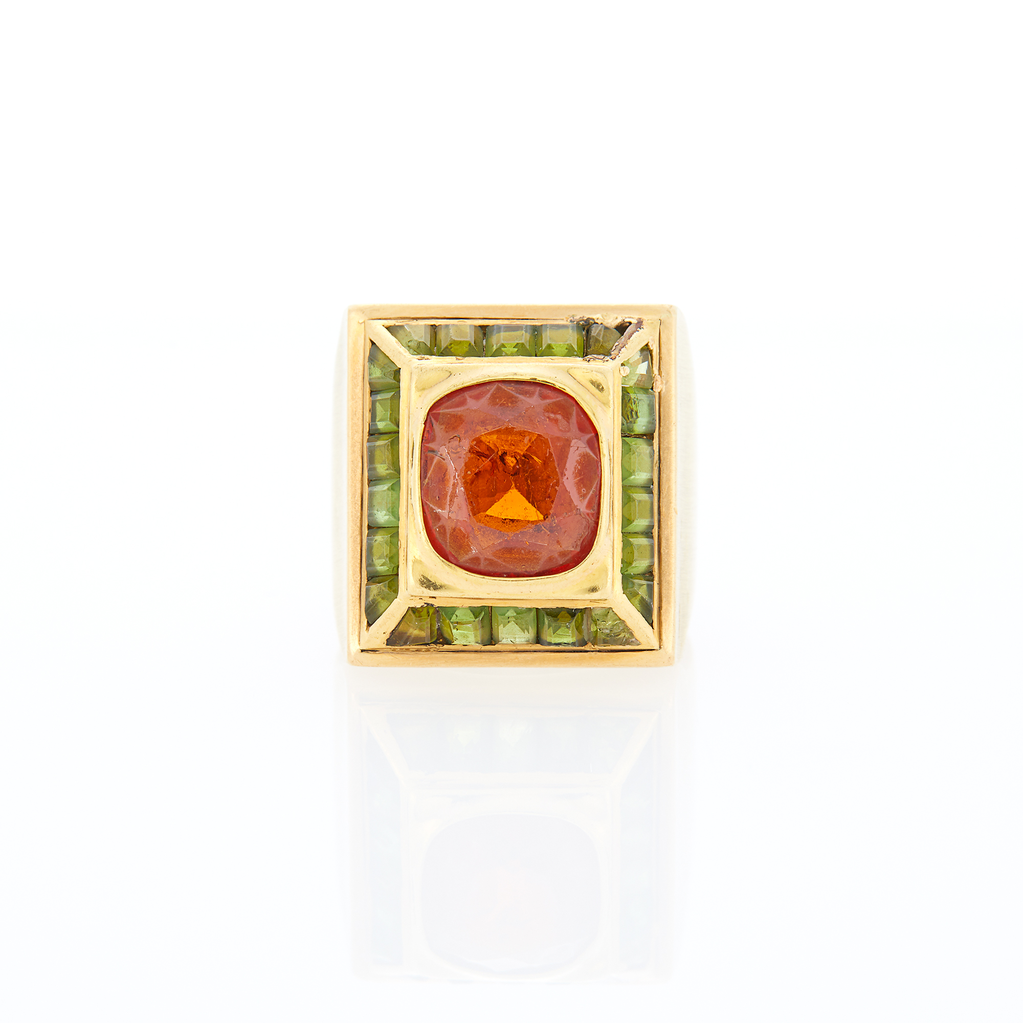 Lot image - Wedderien Gold, Orange Garnet and Peridot Ring