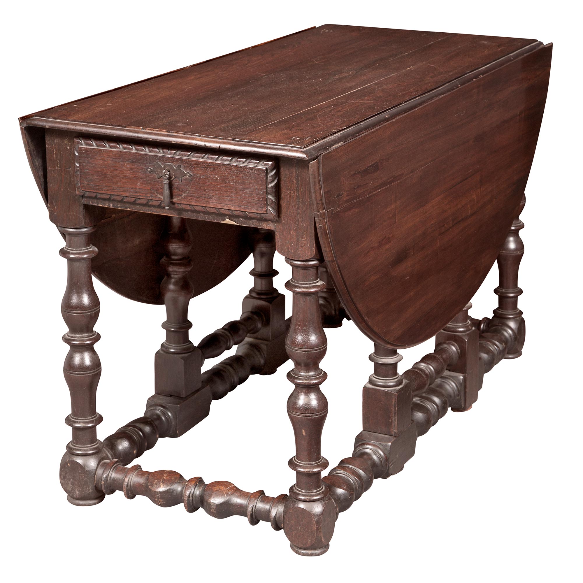 Lot image - Continental Rosewood Gate-Leg Drop-Leaf Table
